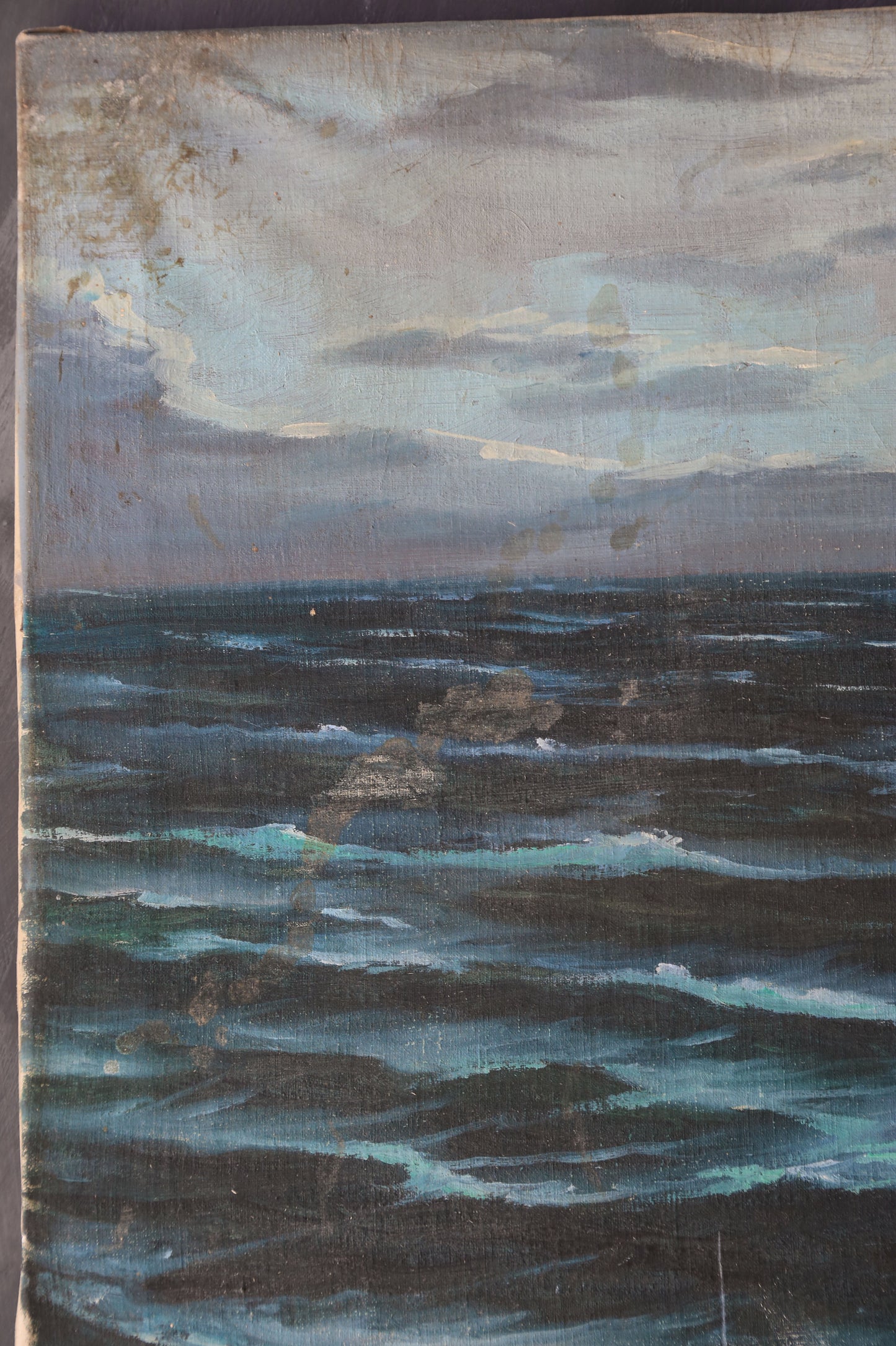 USS IOWA US navy Battleship oil painting signed F. Papaluca | Francesco Papaluca painting
