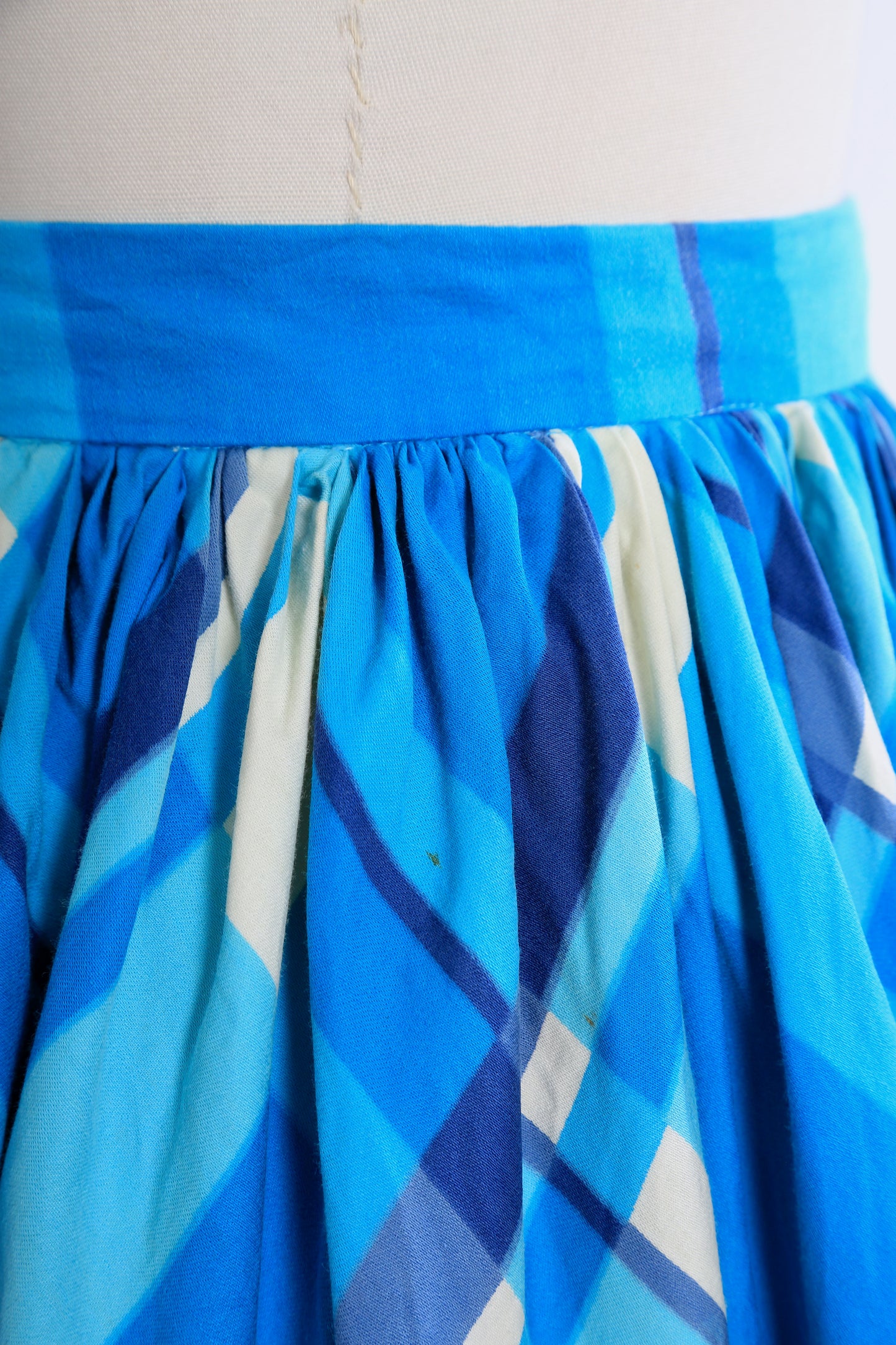 Vintage 50s Modern Jr. Gale & Gale blue plaid cotton circle skirt