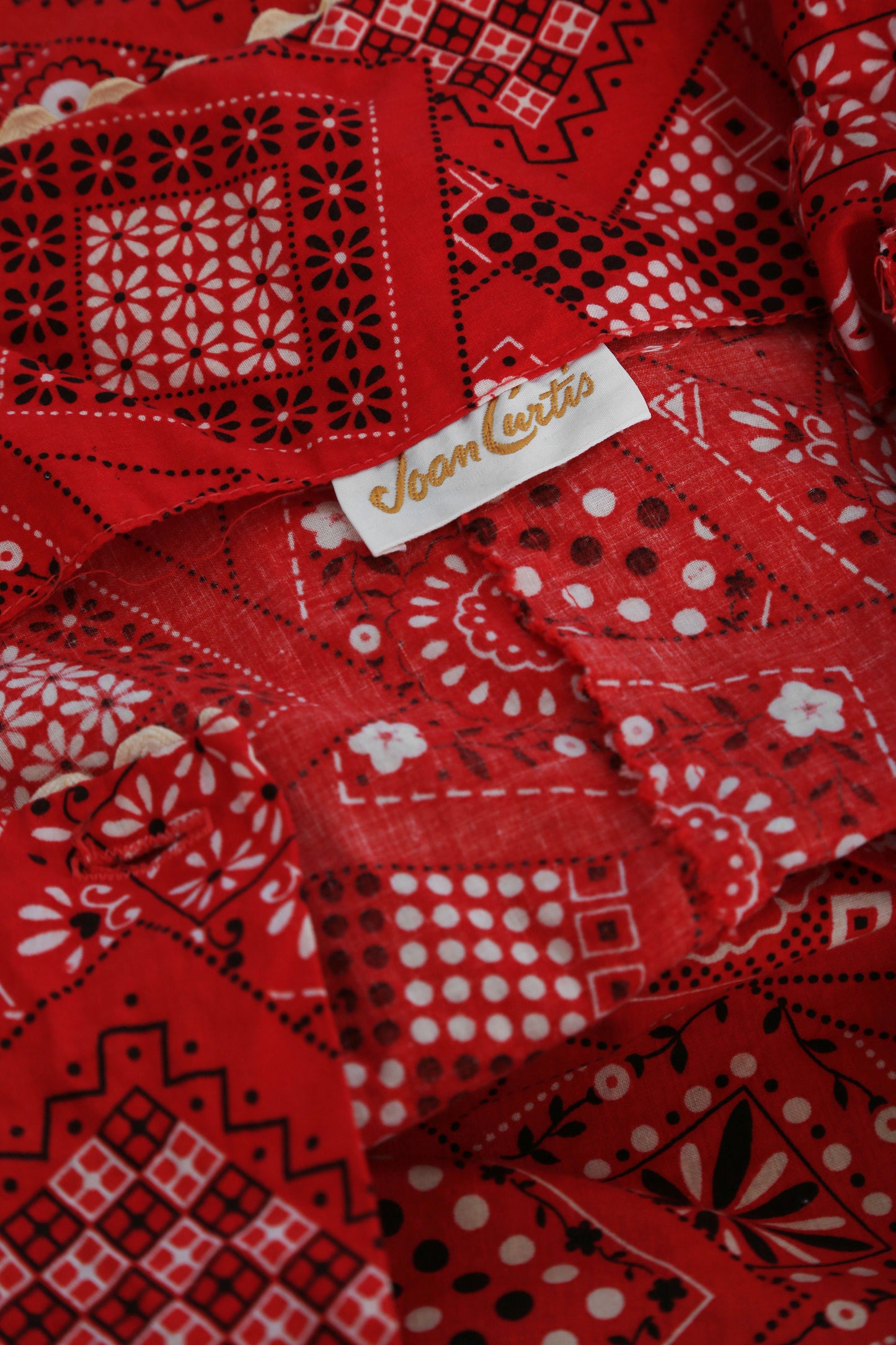 60s Red cotton Bandana Romper 2pc Skirt set