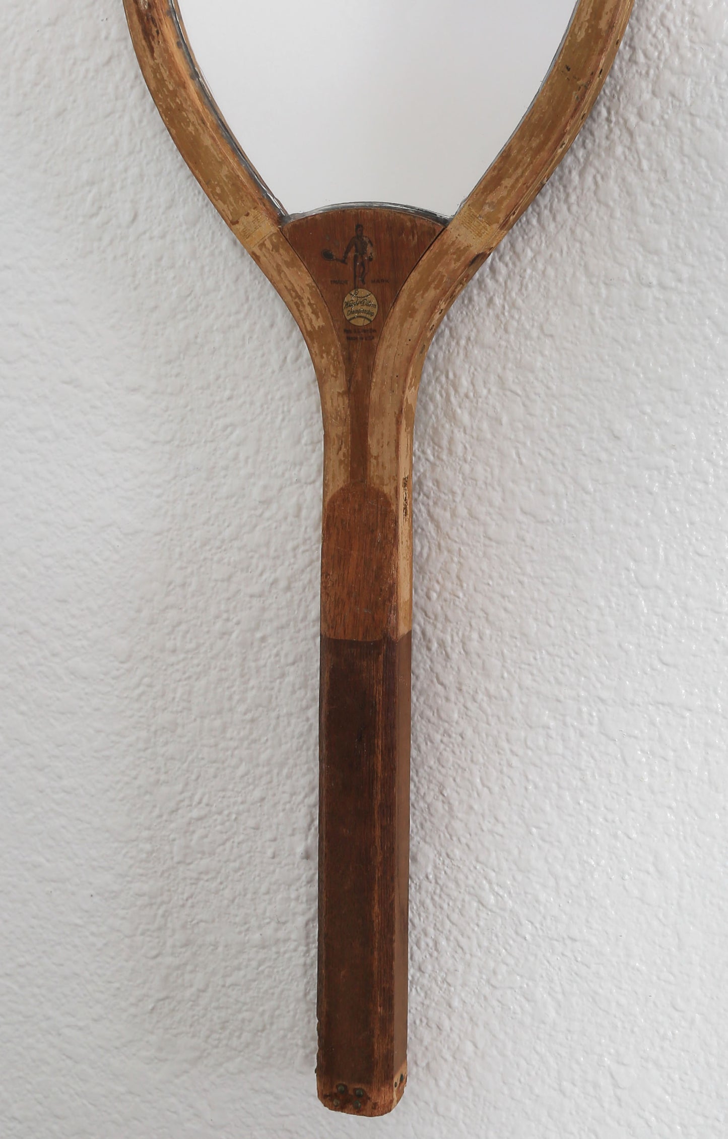 Antique 1900s "The Park" by Wright & Ditson Mirror Tennis Racket wall art gallery wall