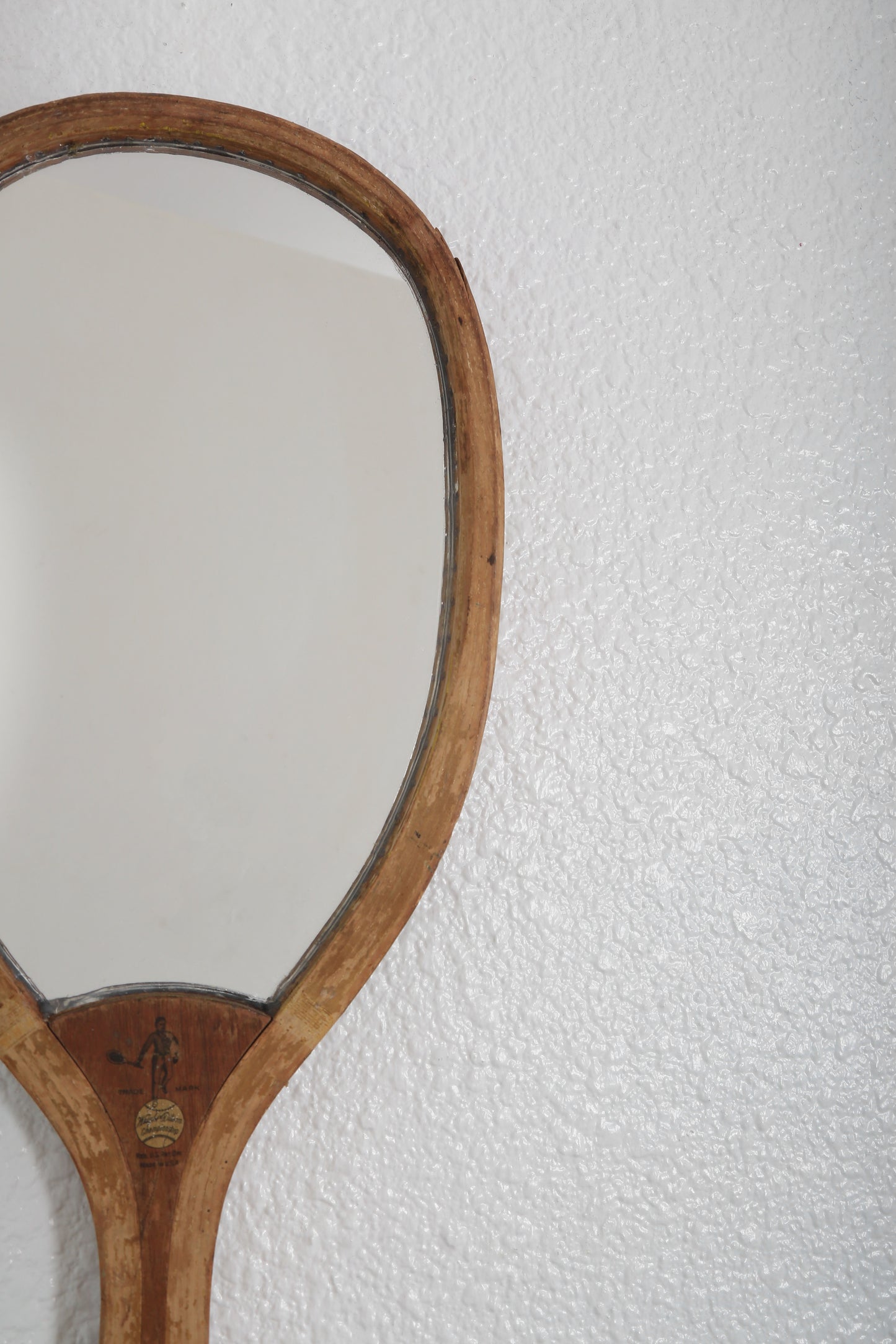 Antique 1900s "The Park" by Wright & Ditson Mirror Tennis Racket wall art gallery wall