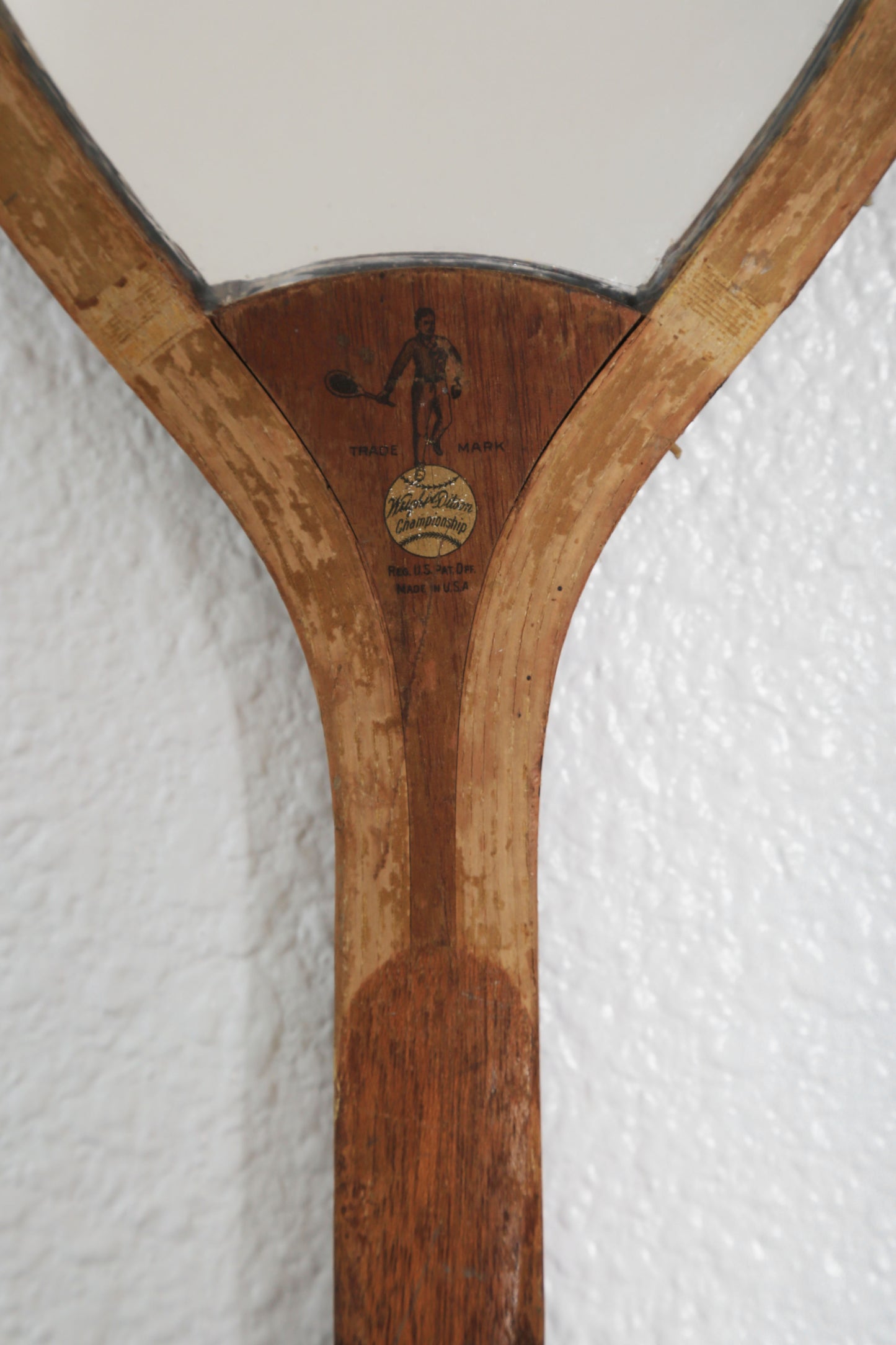 Antique 1900s "The Park" by Wright & Ditson Mirror Tennis Racket wall art gallery wall