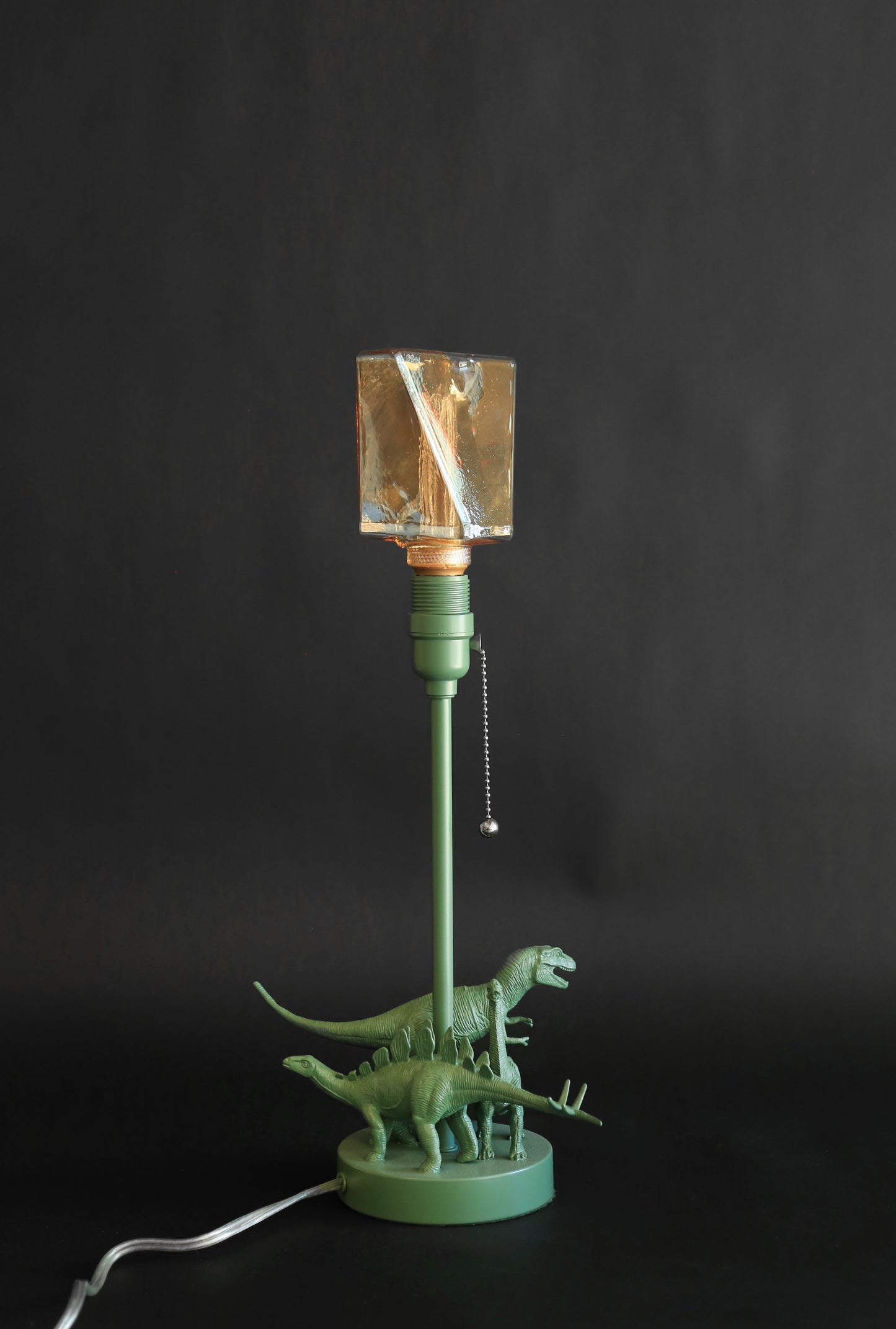 Upcycled Dinosaur lamp