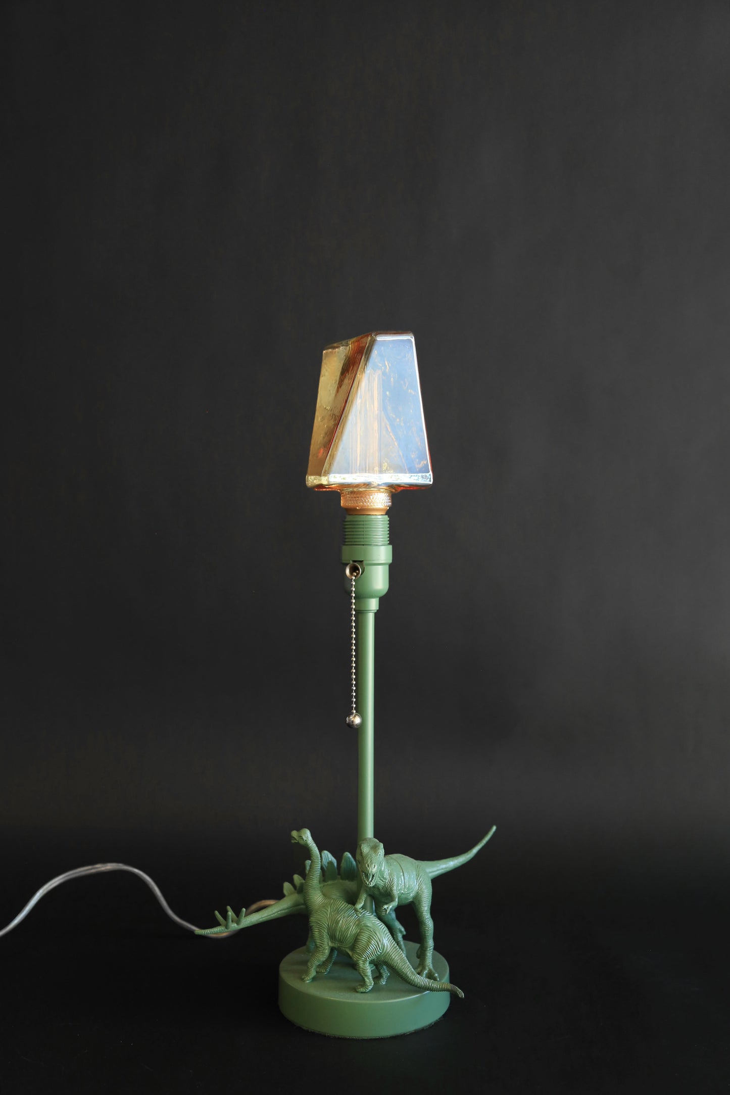 Upcycled Dinosaur lamp