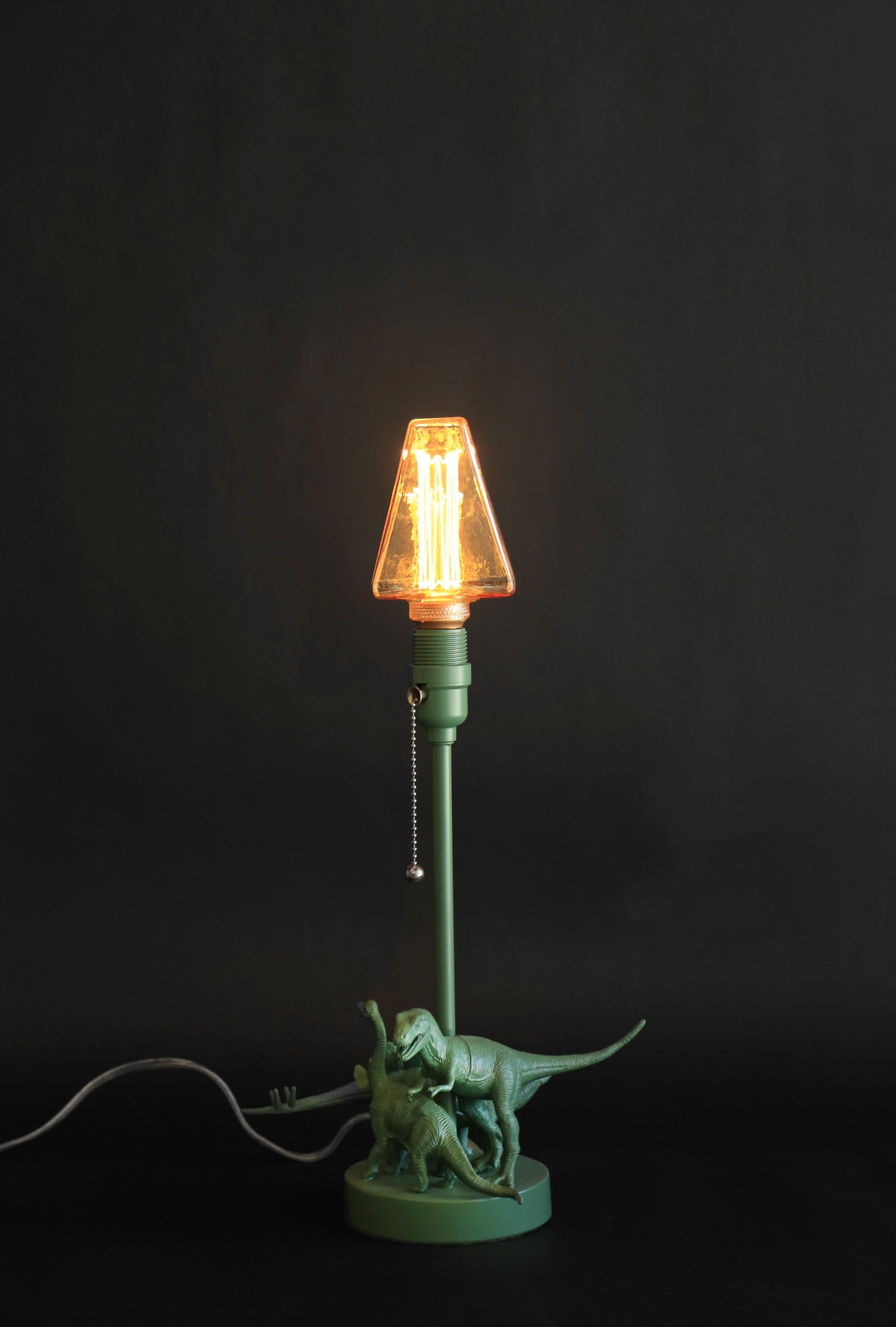 Upcycled Dinosaur lamp