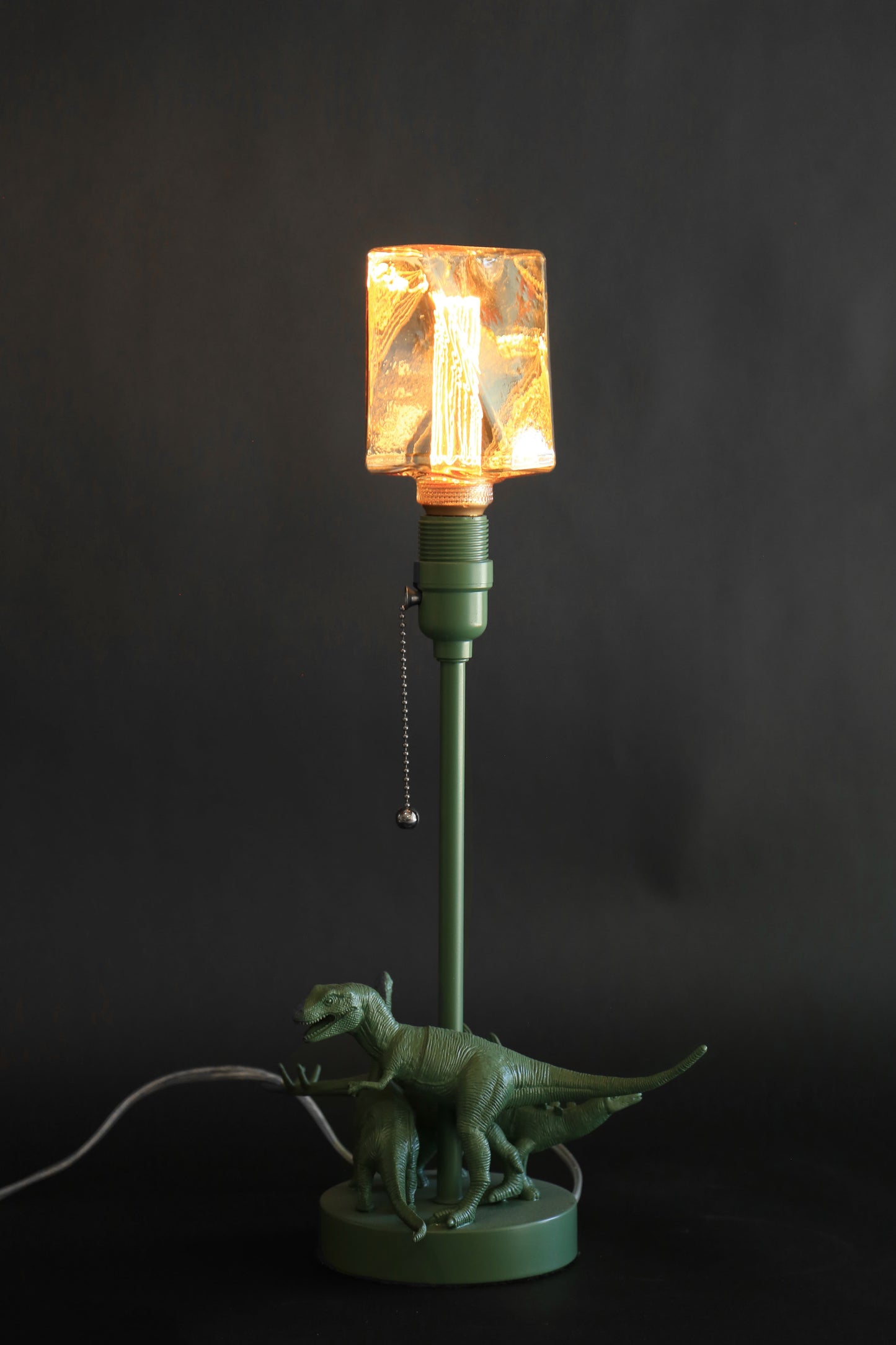 Upcycled Dinosaur lamp