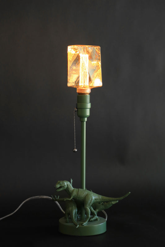 Upcycled Dinosaur lamp