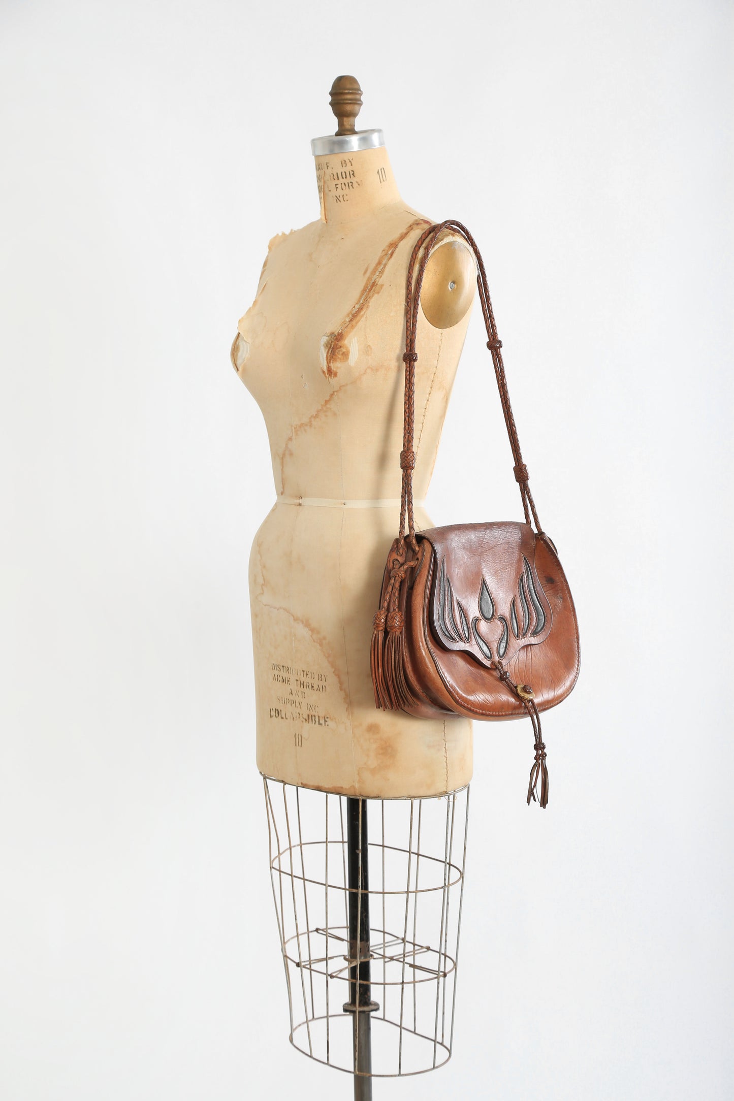 60s Tooled Sawn leather purse