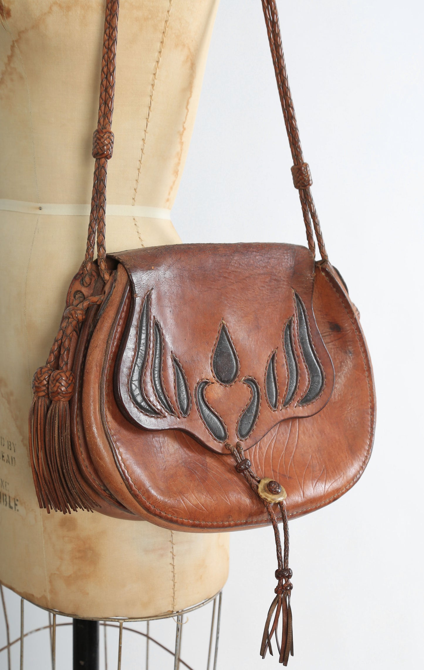 60s Tooled Sawn leather purse