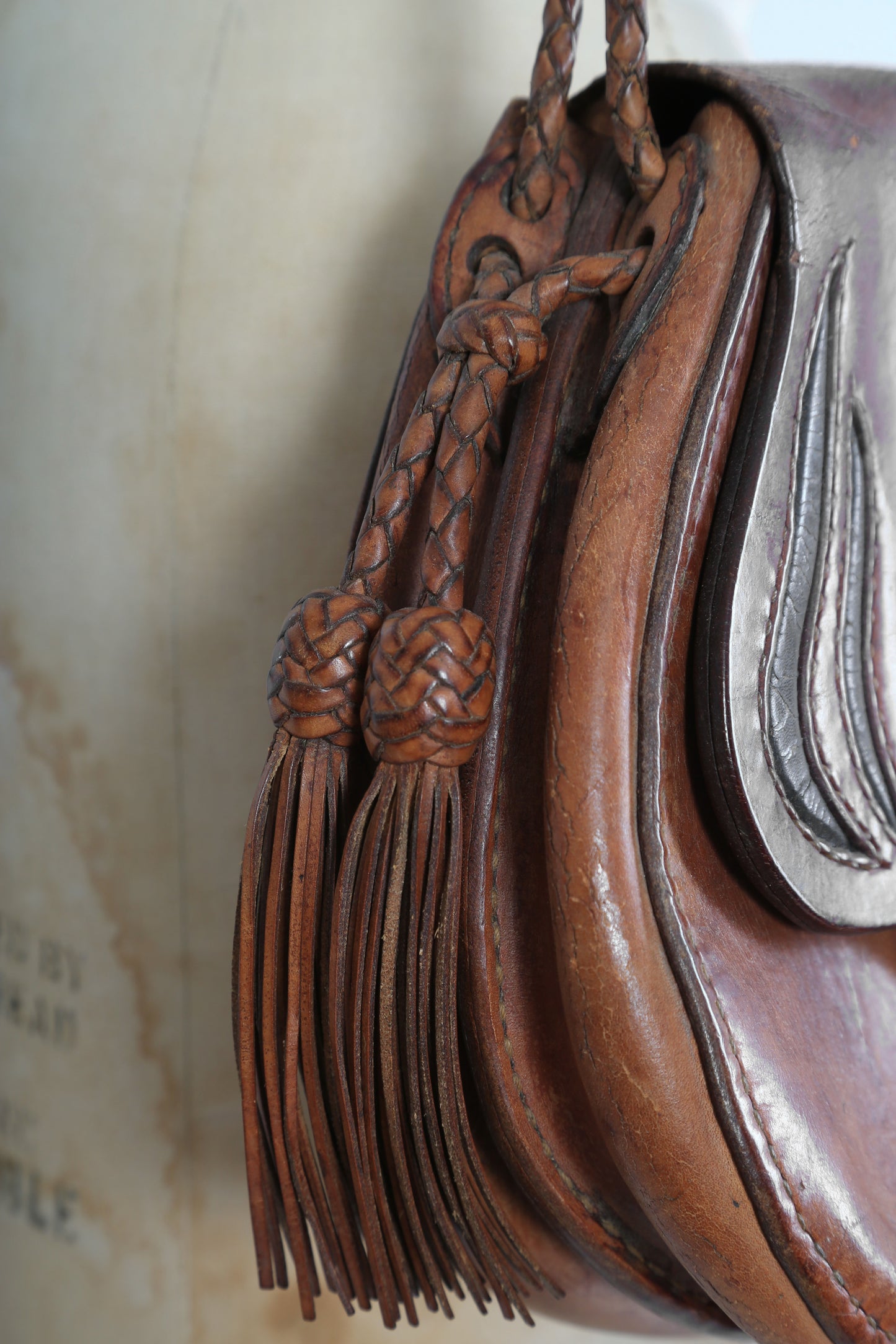 60s Tooled Sawn leather purse