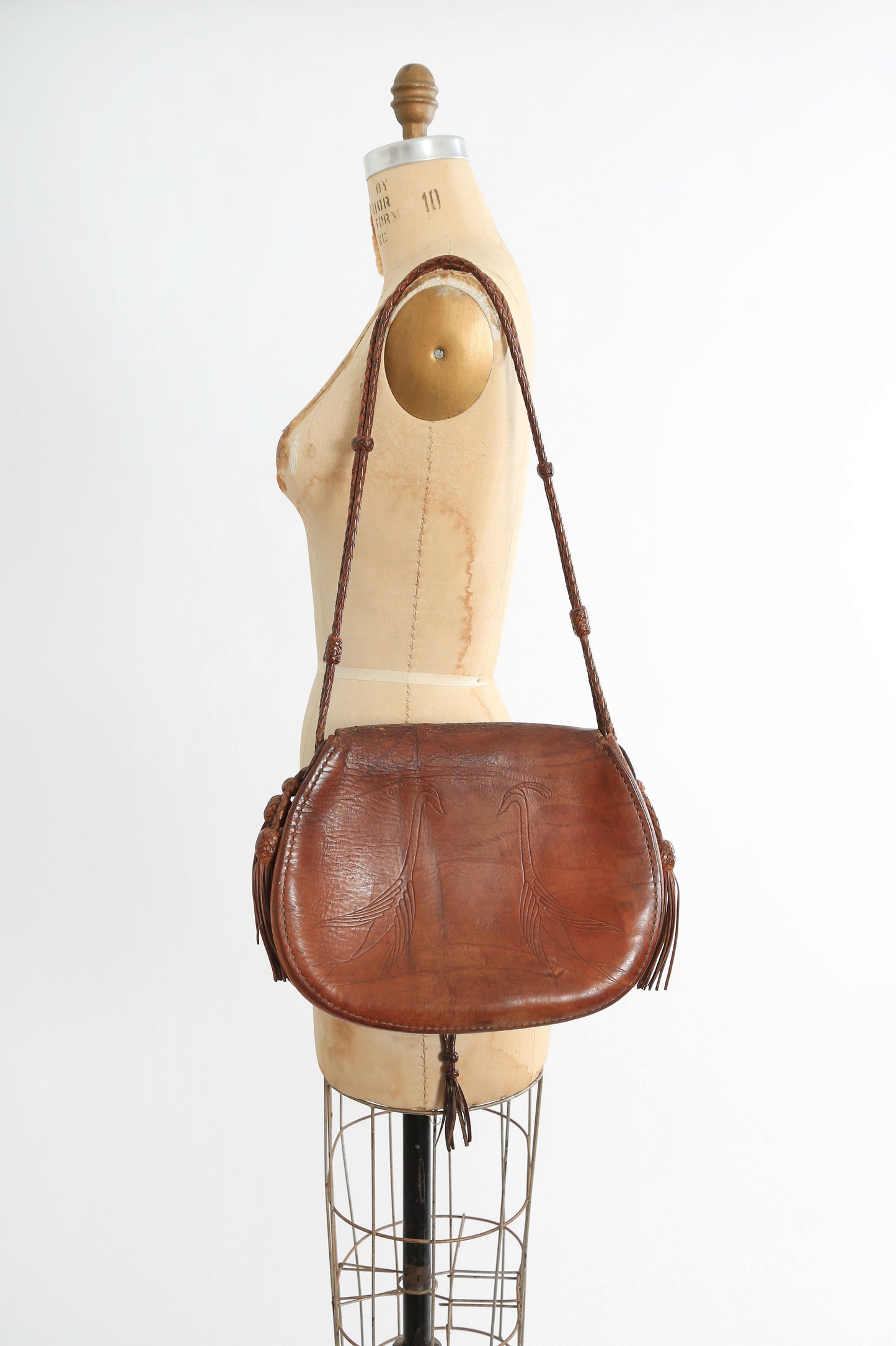 60s Tooled Sawn leather purse