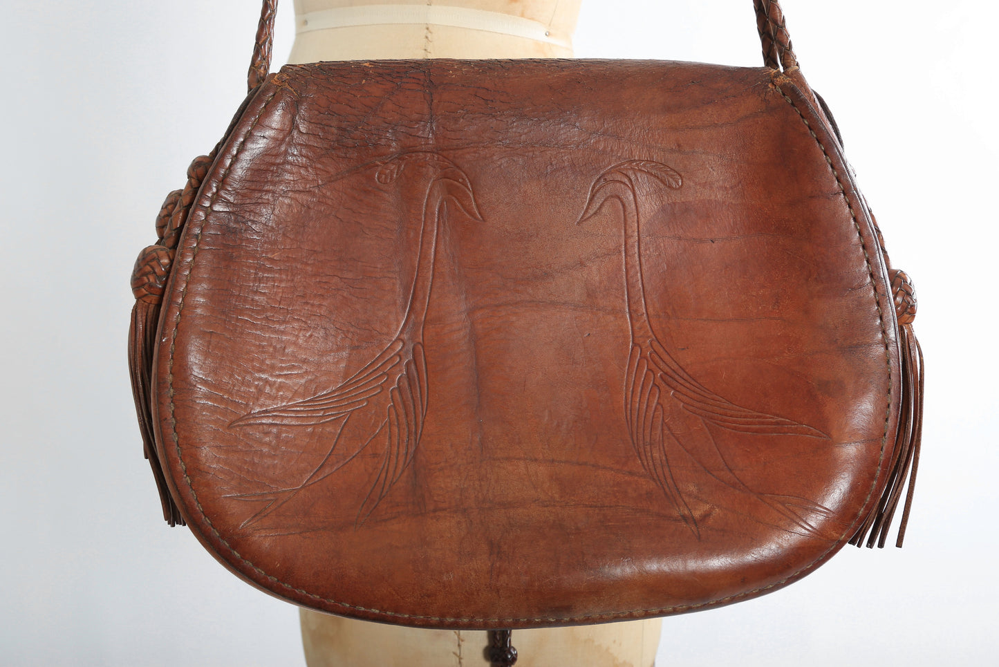 60s Tooled Sawn leather purse