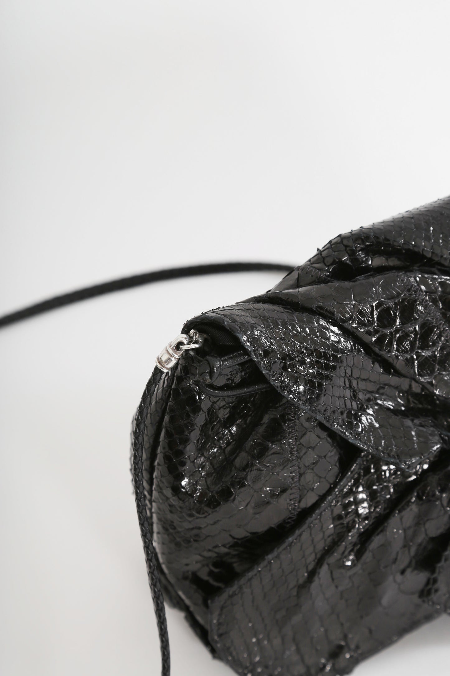 980s Carlos Falchi black snake skin purse