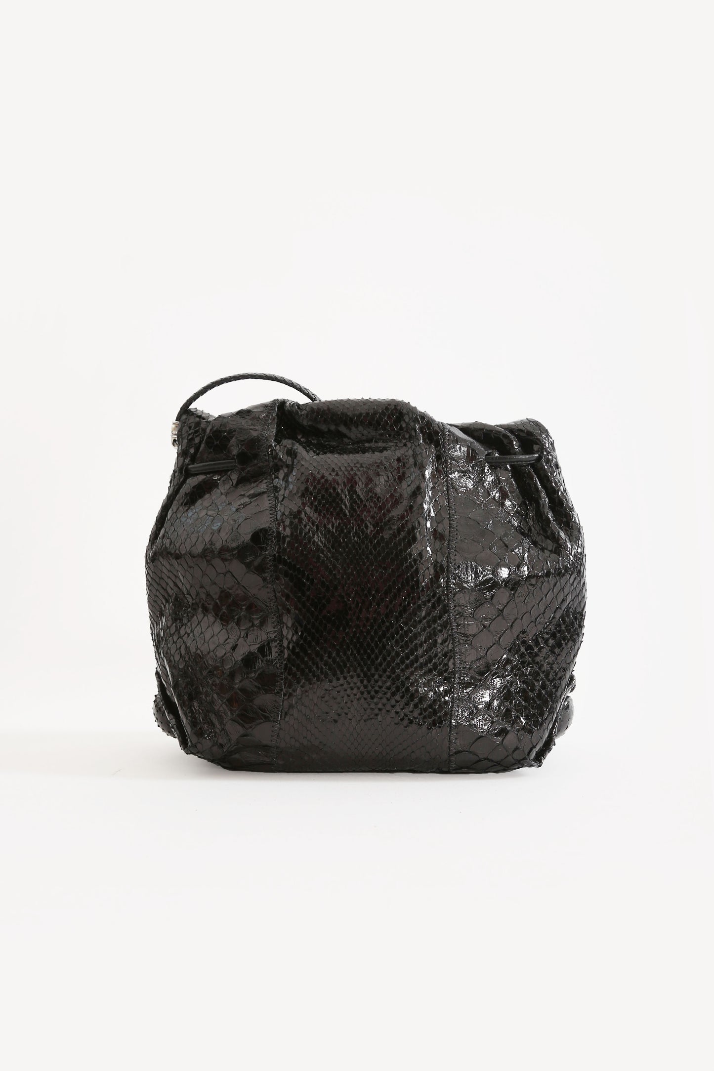 980s Carlos Falchi black snake skin purse