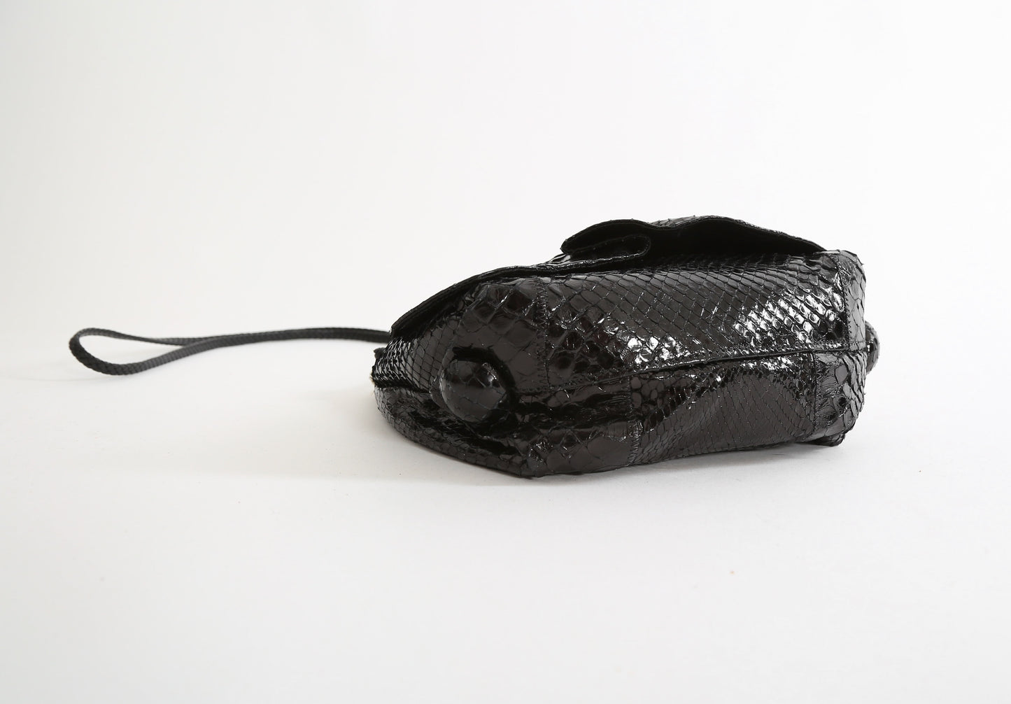 980s Carlos Falchi black snake skin purse