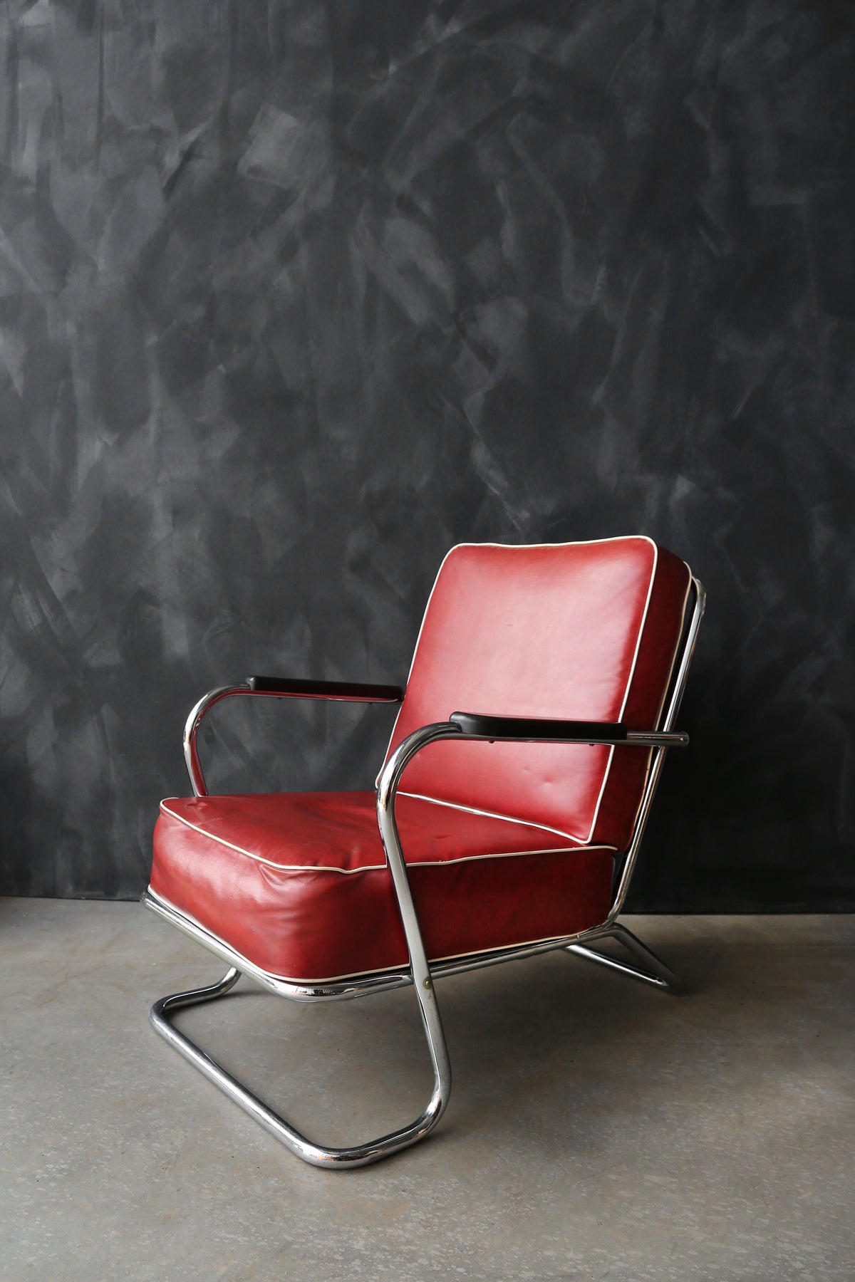 1930s Kem Weber for Lloyd Art Deco tubular Chrome chair