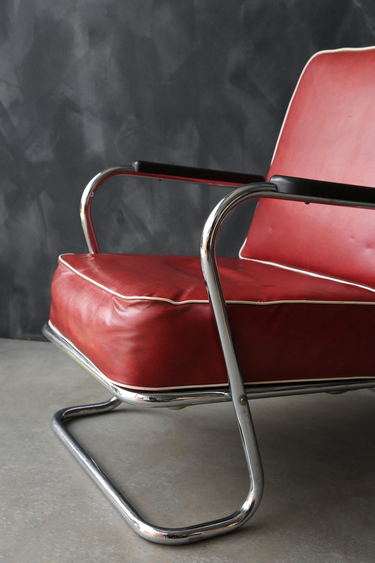 1930s Kem Weber for Lloyd Art Deco tubular Chrome chair