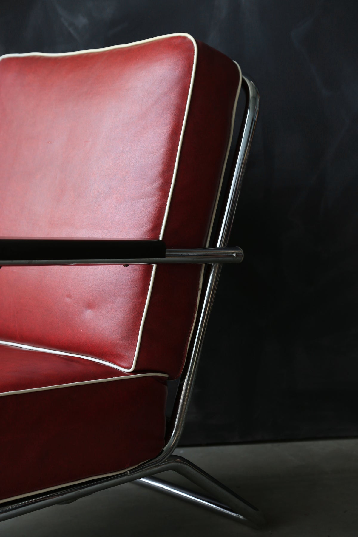 1930s Kem Weber for Lloyd Art Deco tubular Chrome chair