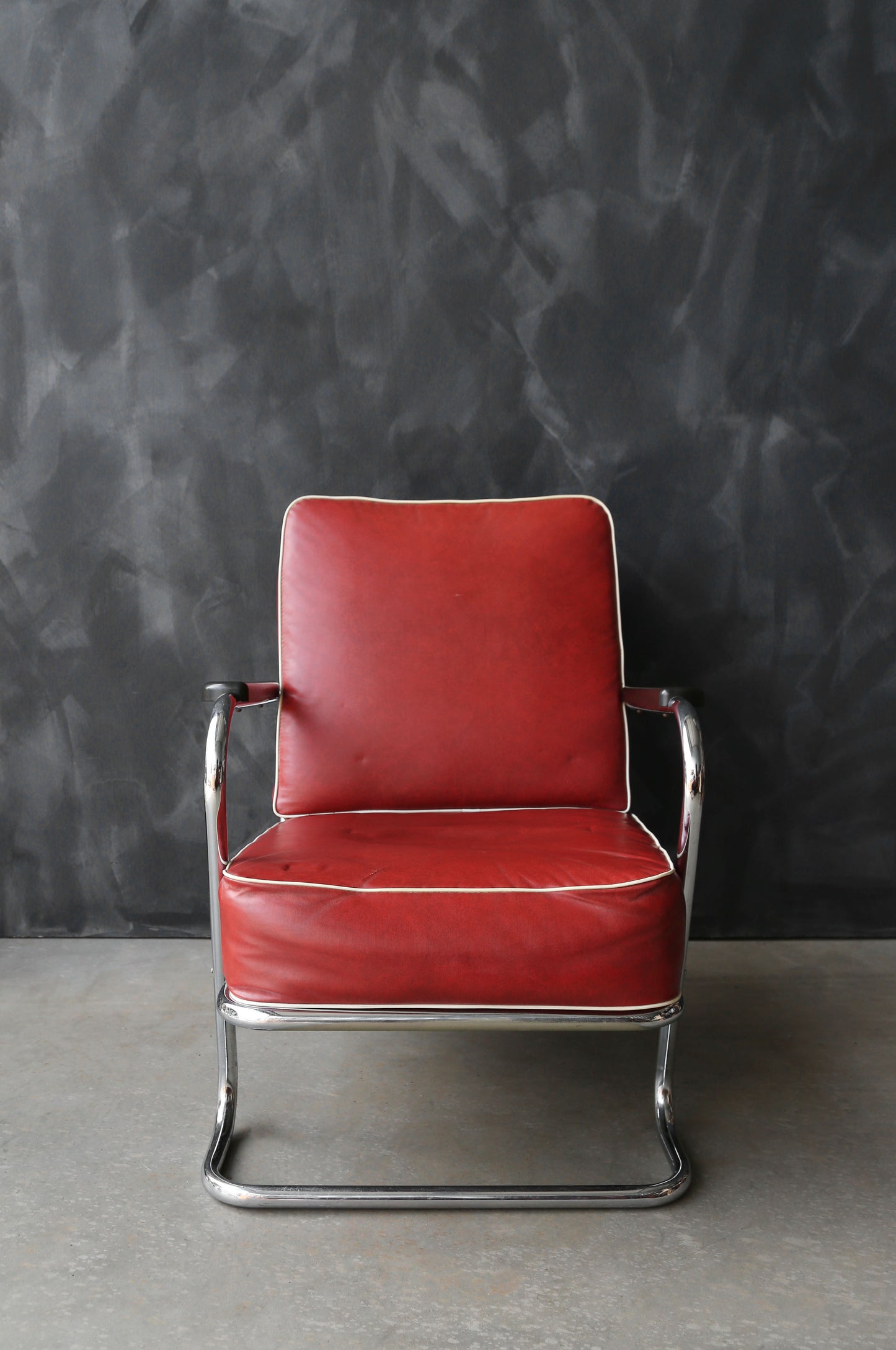 1930s Kem Weber for Lloyd Art Deco tubular Chrome chair