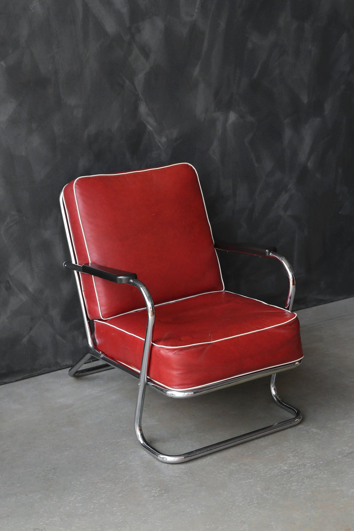 1930s Kem Weber for Lloyd Art Deco tubular Chrome chair