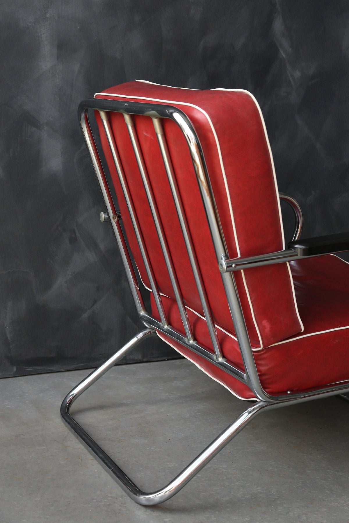 1930s Kem Weber for Lloyd Art Deco tubular Chrome chair