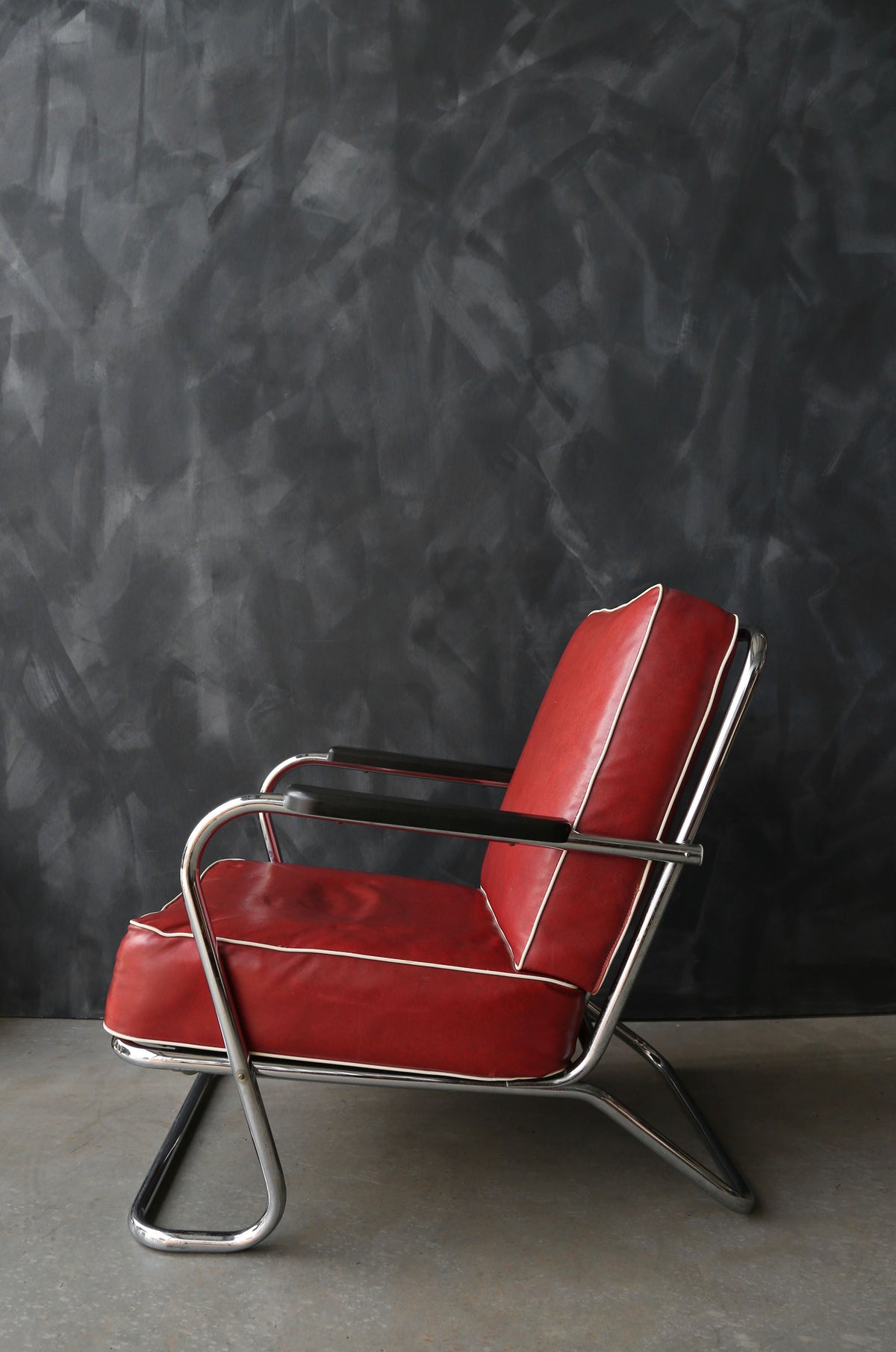 1930s Kem Weber for Lloyd Art Deco tubular Chrome chair