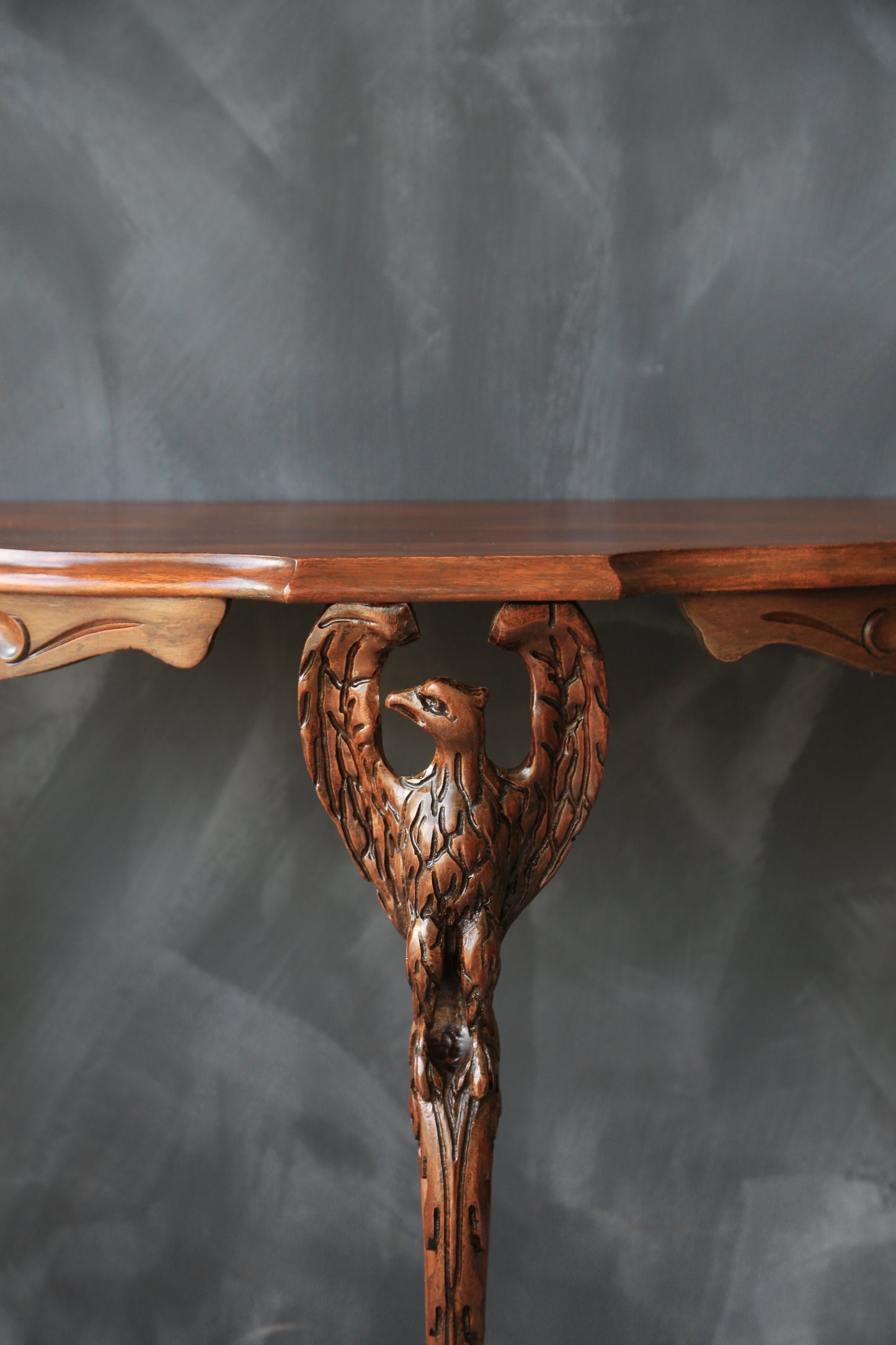 Antique 19th Century carved American Eagle Federal walnut end side table