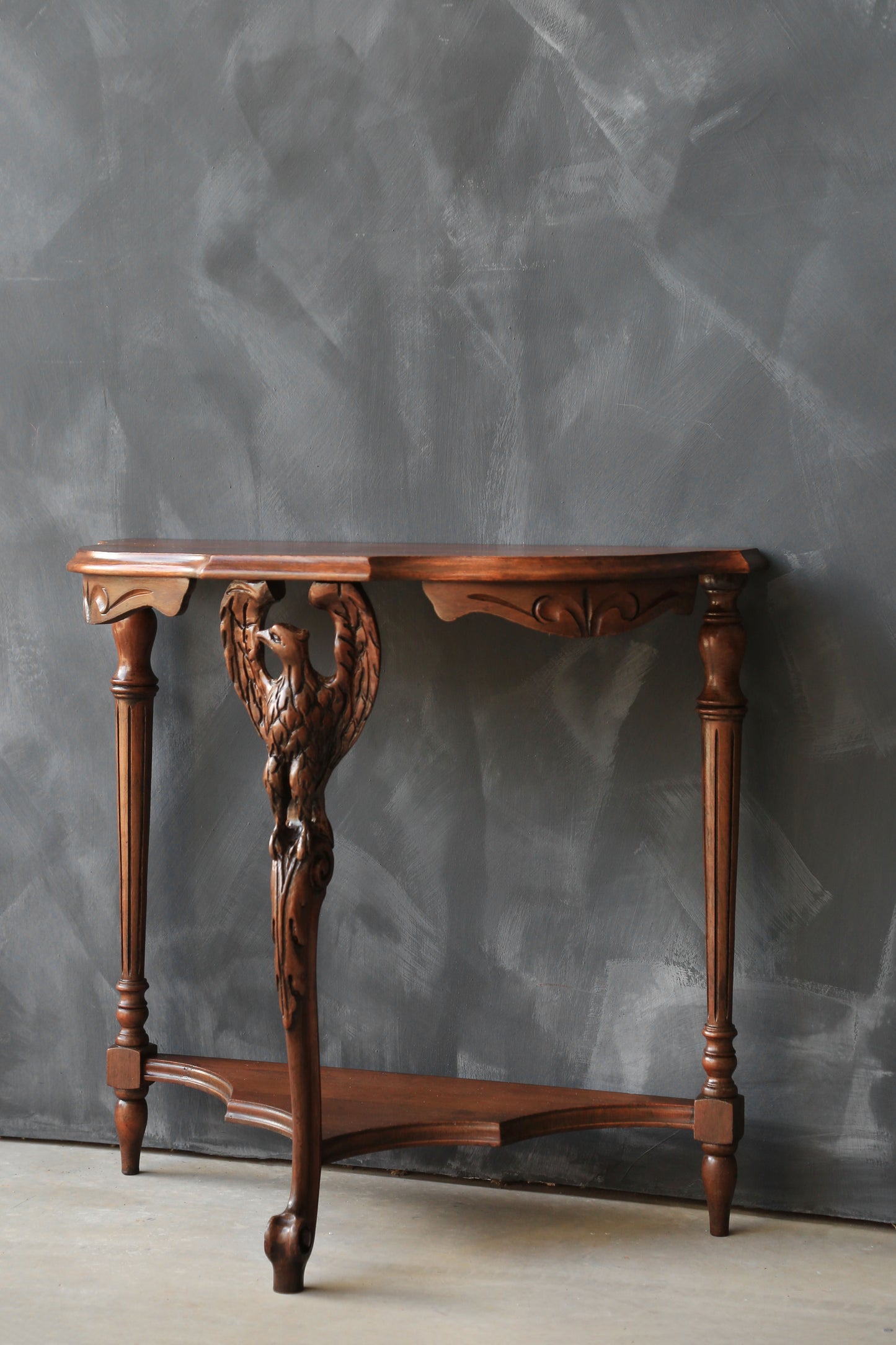 Antique 19th Century carved American Eagle Federal walnut end side table