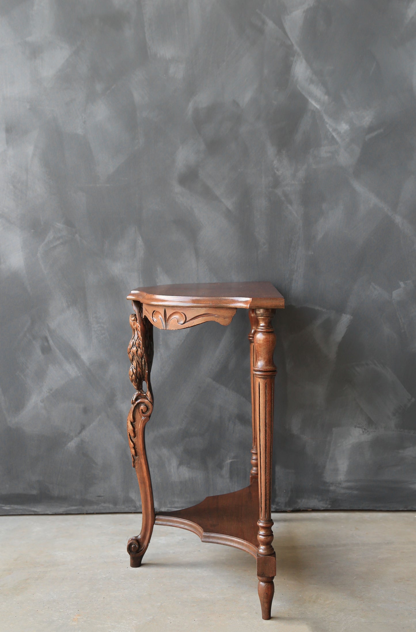 Antique 19th Century carved American Eagle Federal walnut end side table