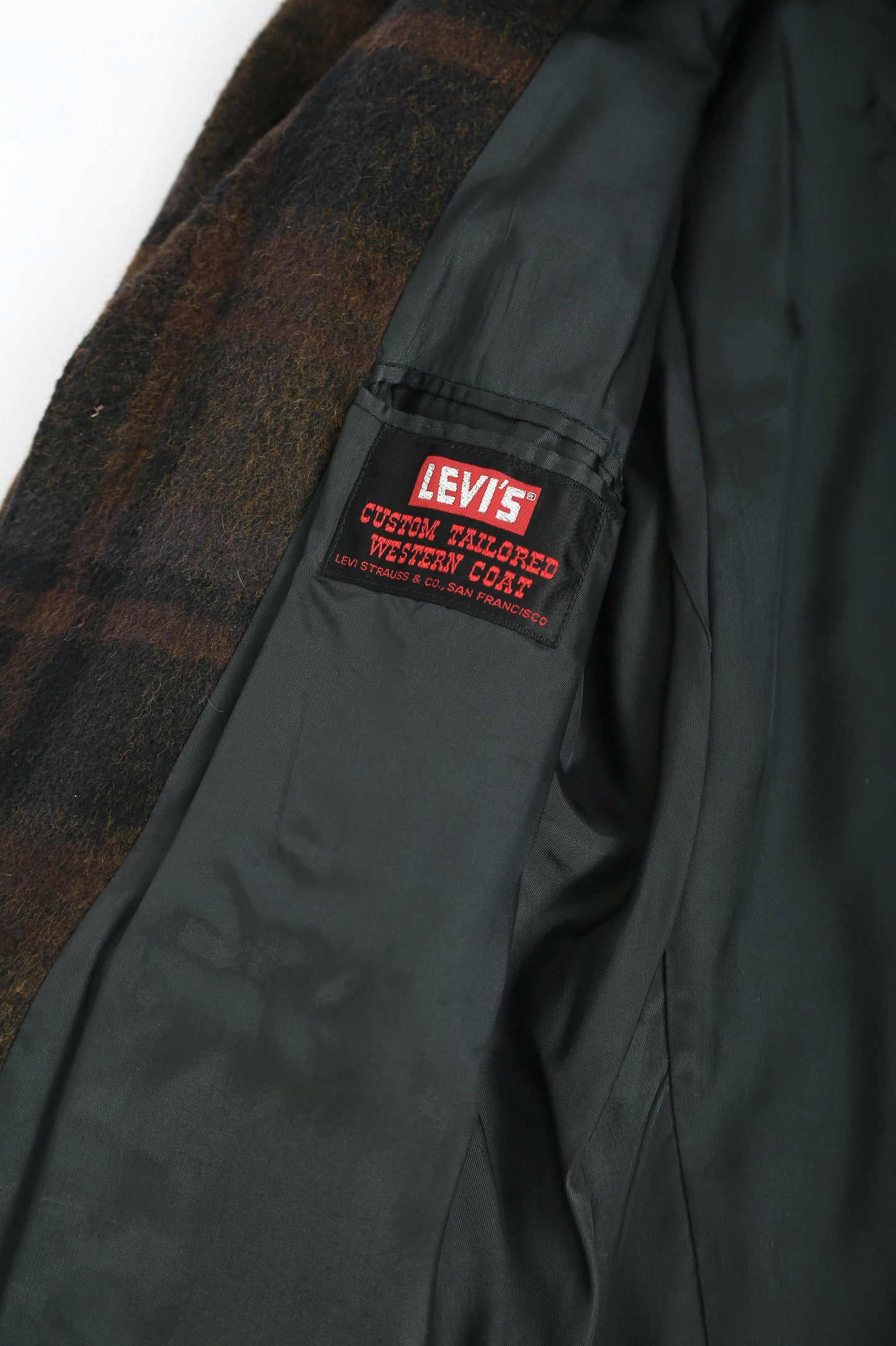 70s LEVIS Brown Plaid Tailored Western Coat Jacket