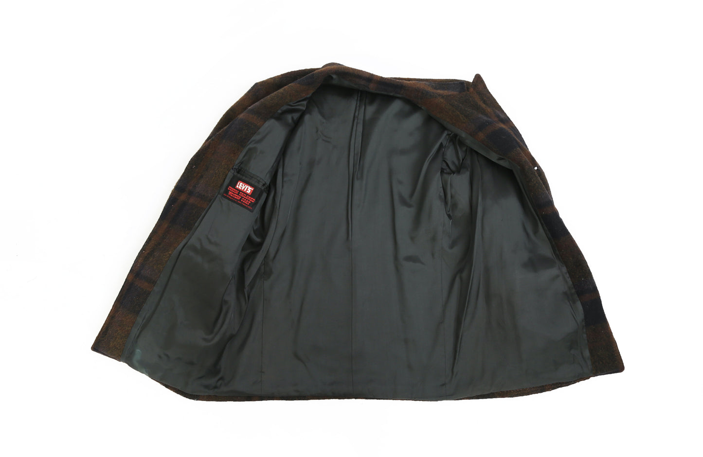 70s LEVIS Brown Plaid Tailored Western Coat Jacket