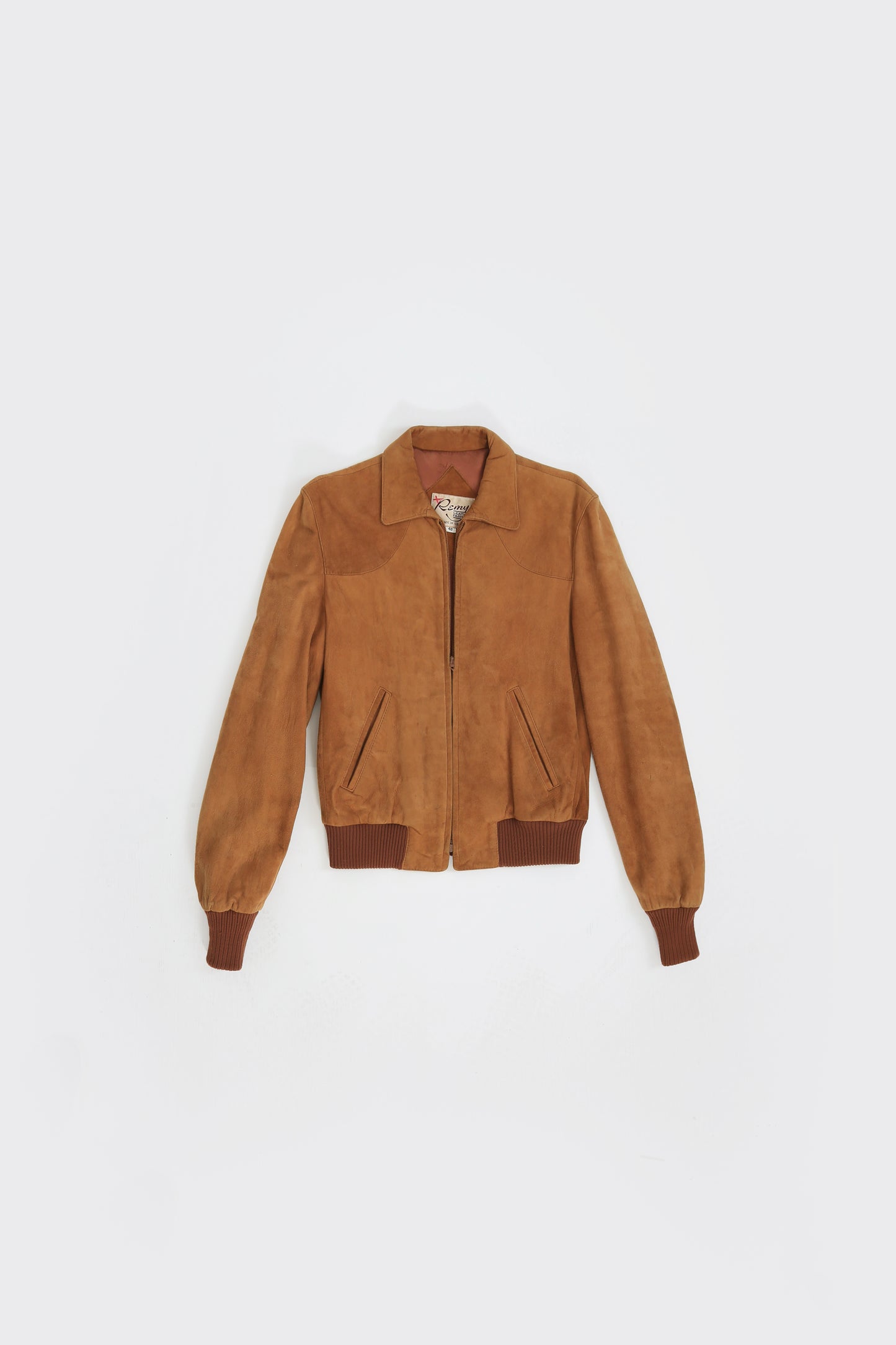 70s Brown suede leather jacket