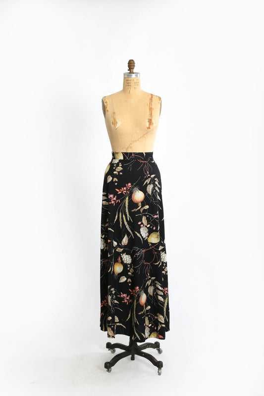 90s Onion Vegetable print maxi skirt