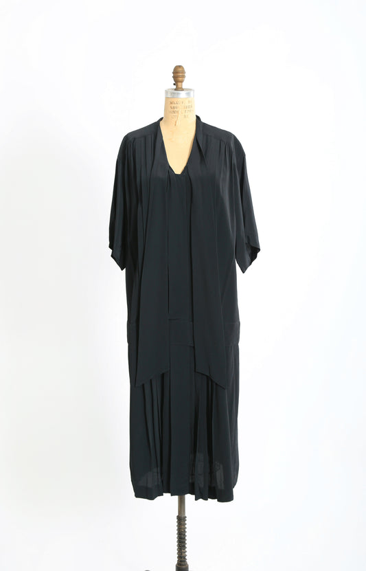 ALBERT NIPON Dimensions Black drop waist dress L XL