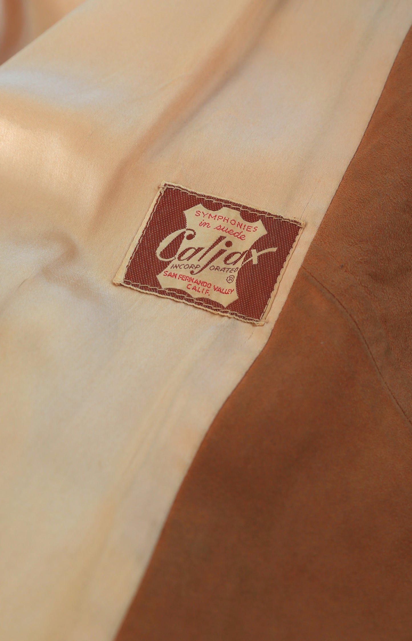 1940s Brown suede leather belted jacket coat