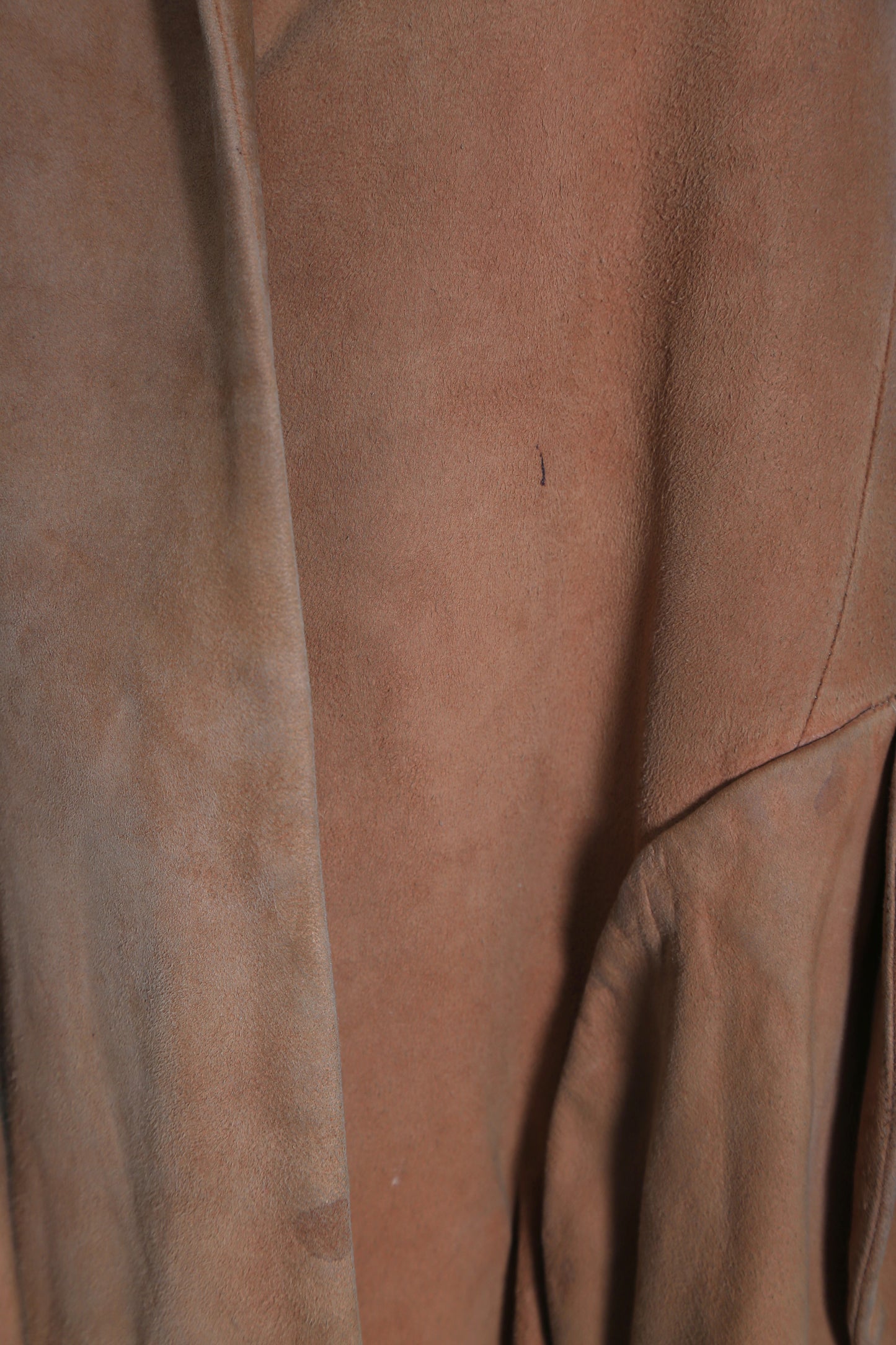 1940s Brown suede leather belted jacket coat