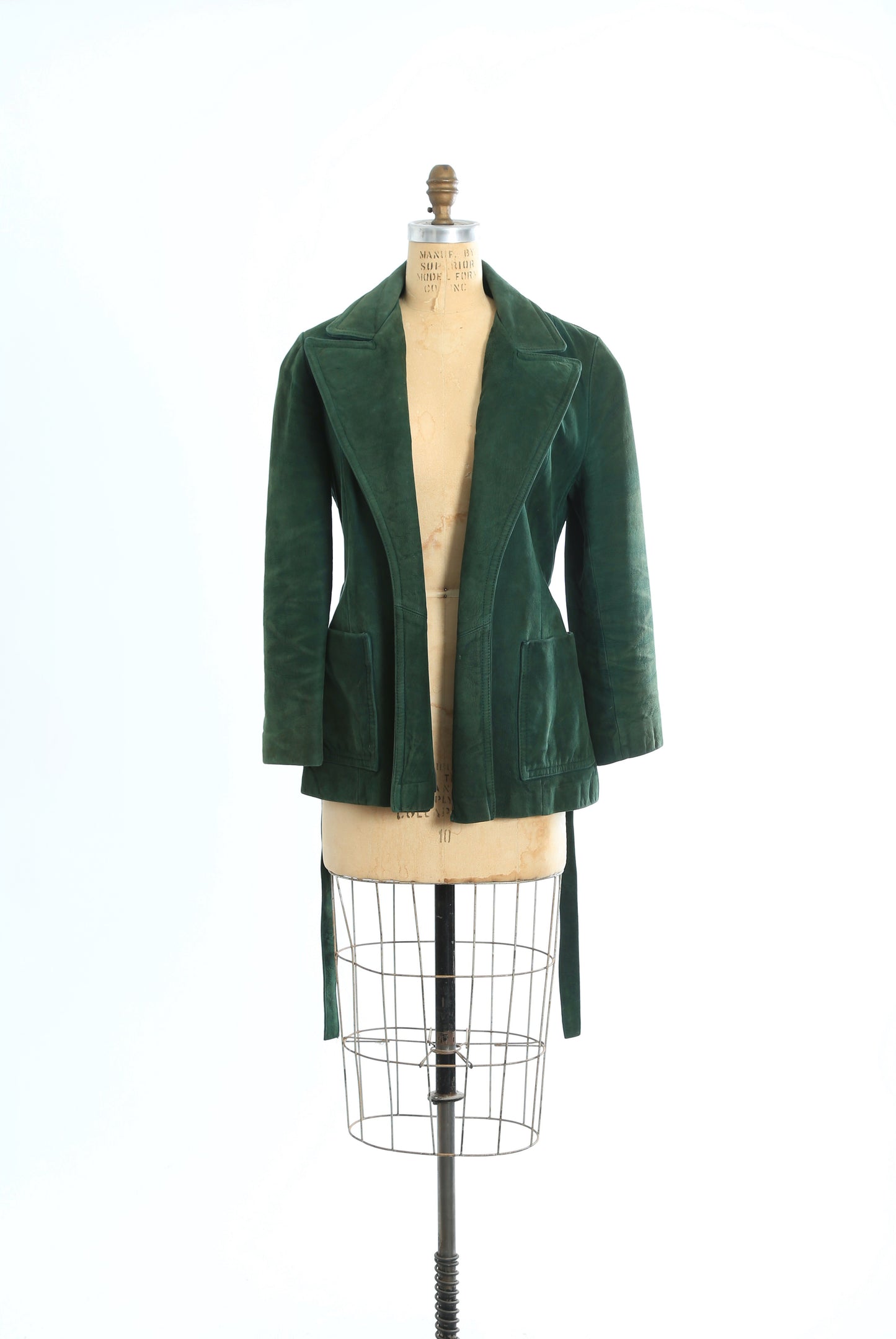 Vintage 60s 70s Forrest suede leather belted coat