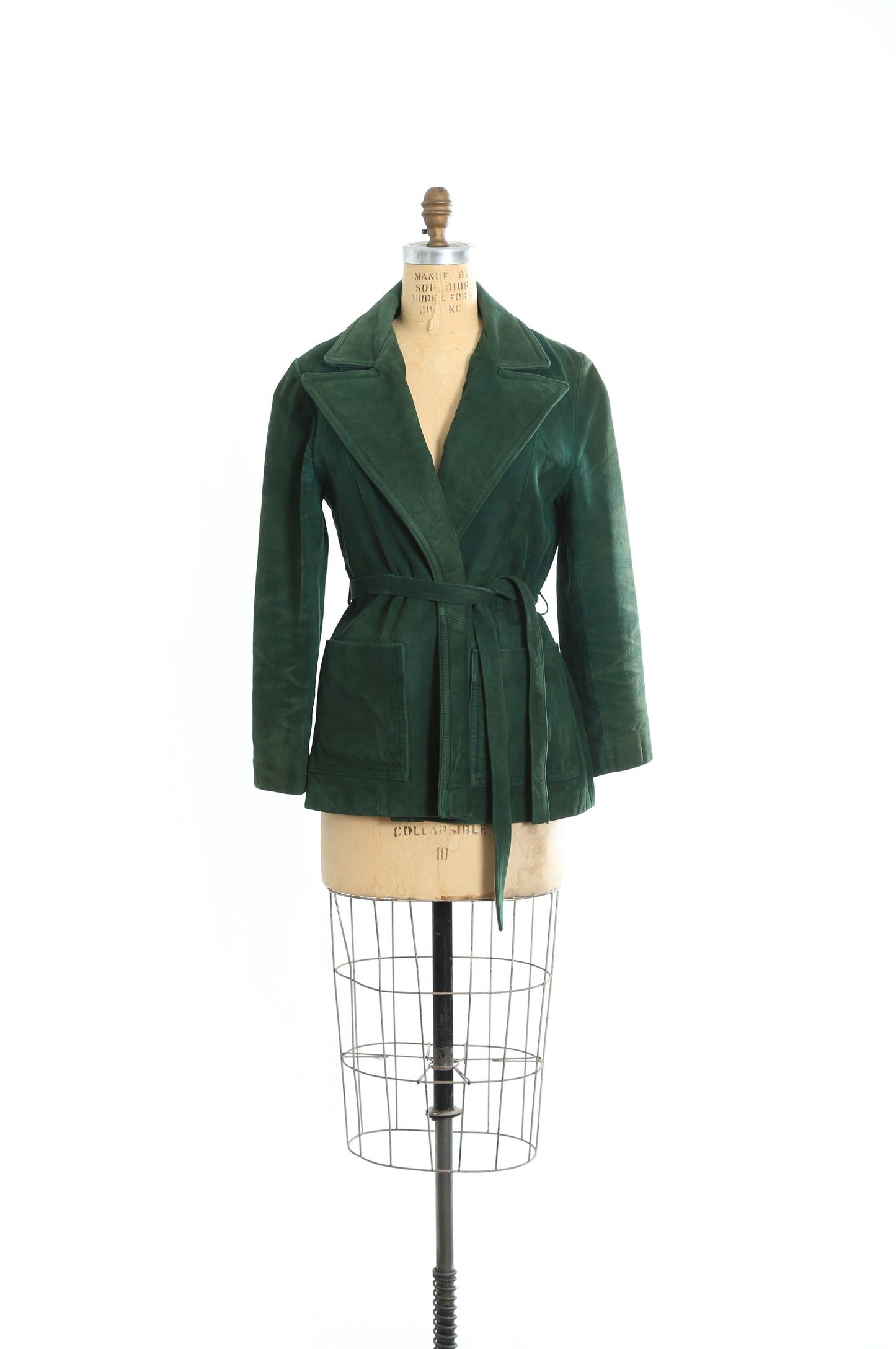 Vintage 60s 70s Forrest suede leather belted coat