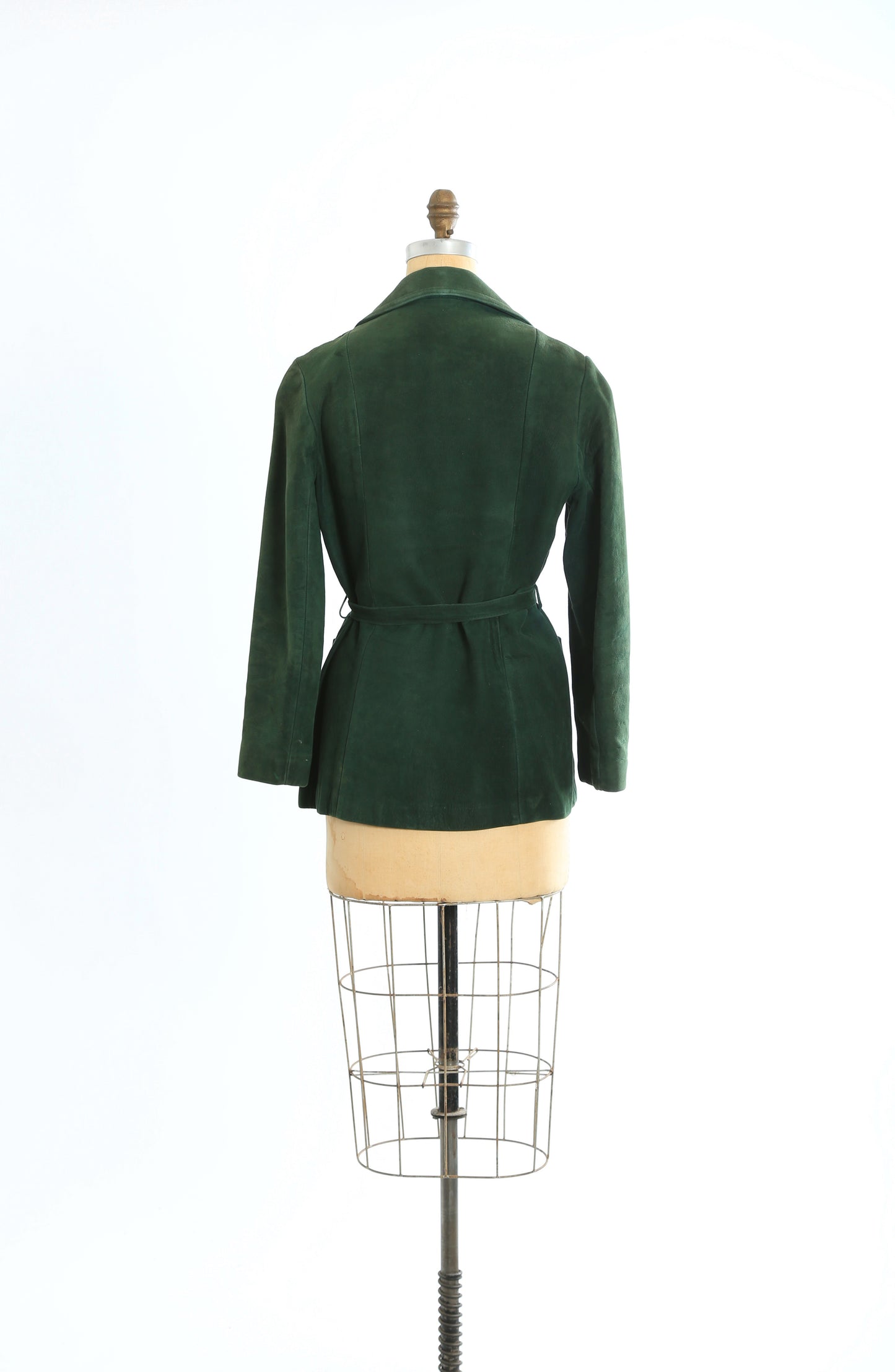 Vintage 60s 70s Forrest suede leather belted coat