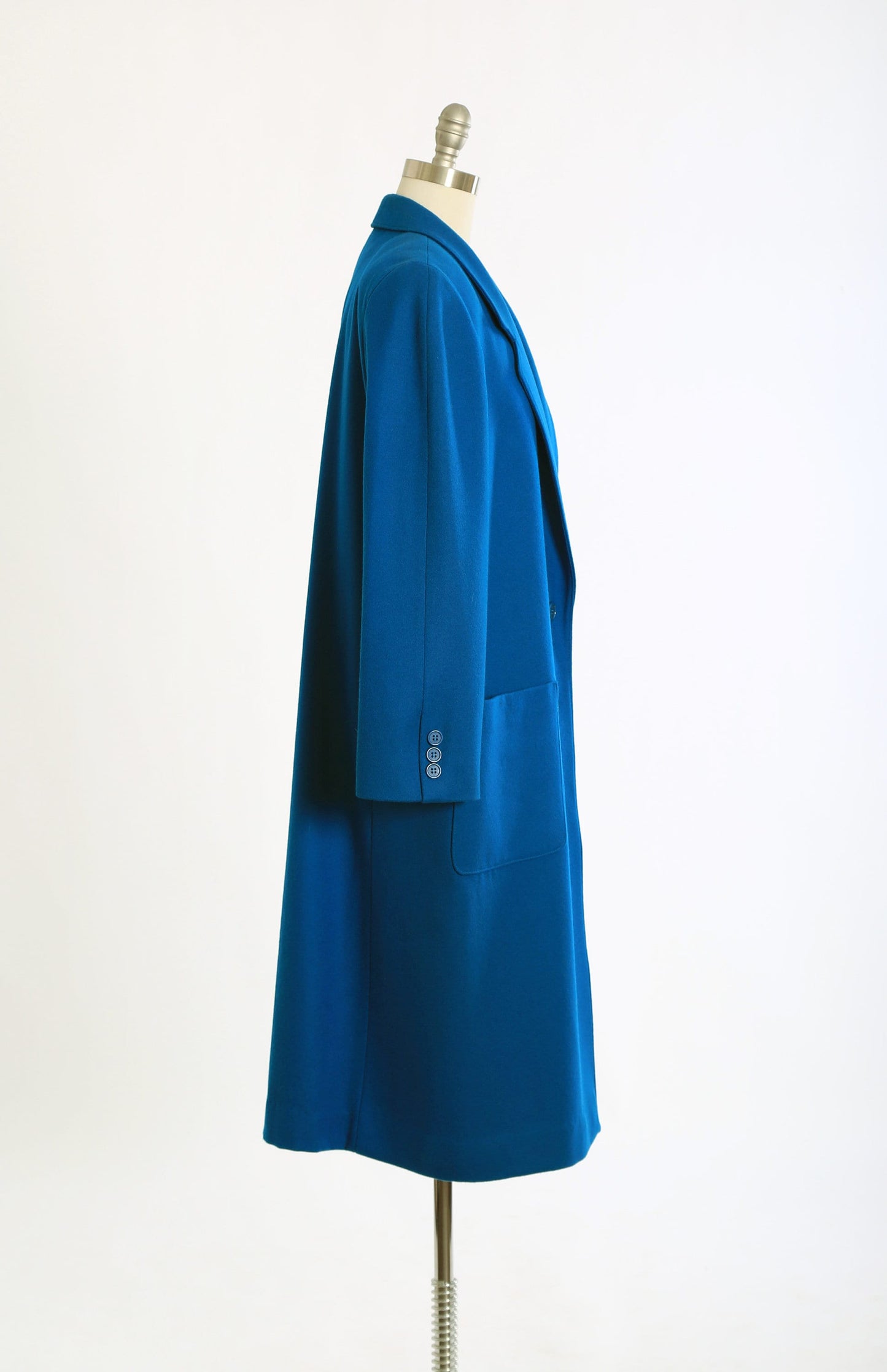 Fleurette blue wool coat | Vintage 1990s oversized blue wool coat