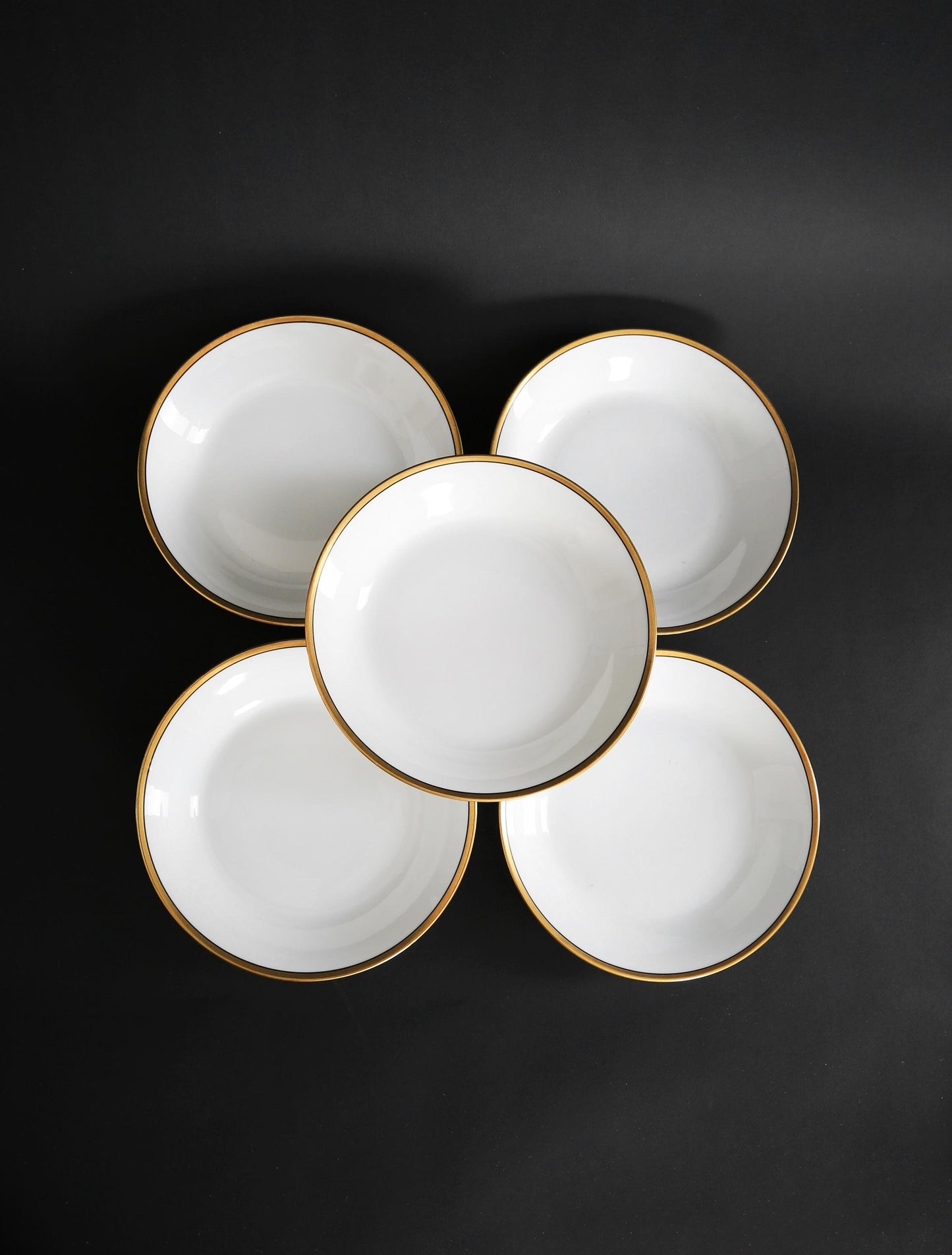 Antique vintage Old Abbey Limoges French gold bowls | set of 5