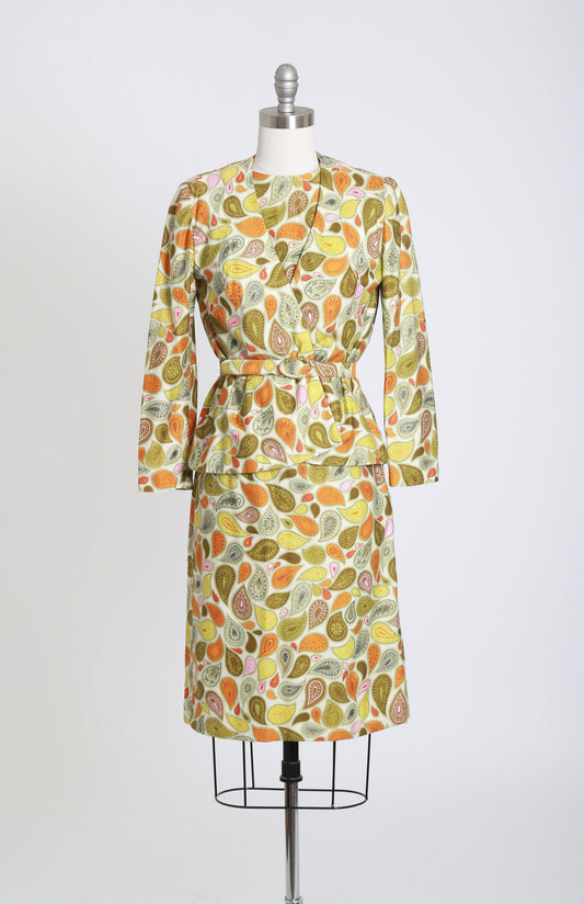Vintage 1960s floral paisley dress + jacket