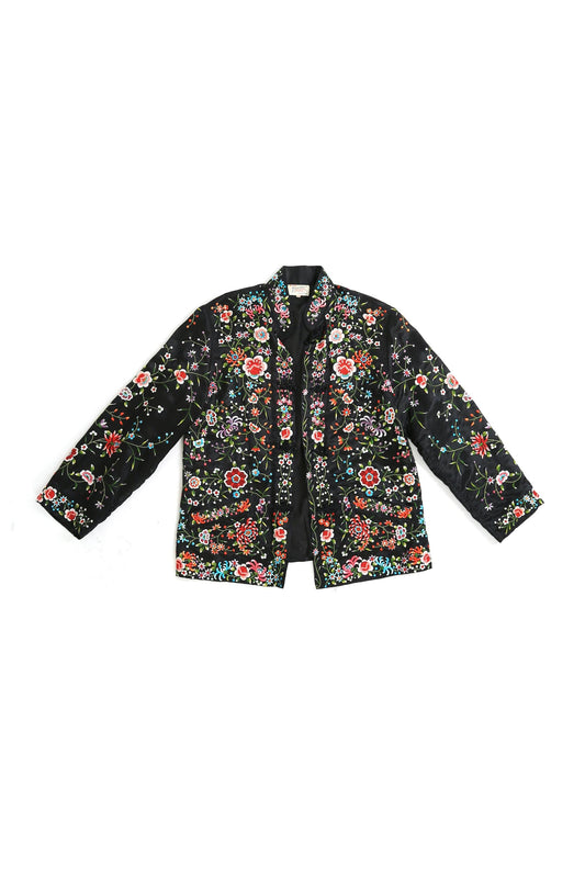 Vintage 60s hand embroidered Chinese silk jacket