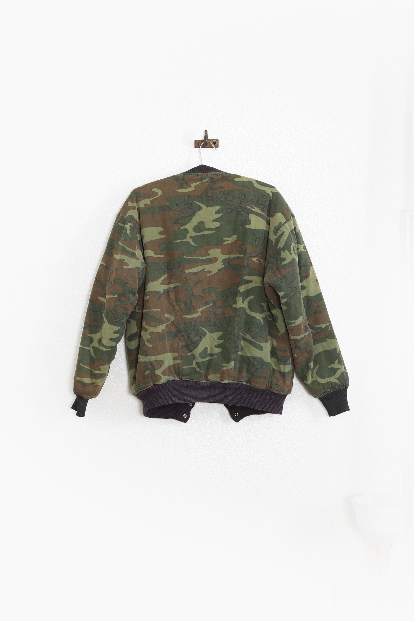 Camo bomber jacket | Vintage 70s cotton camouflage bomber jacket