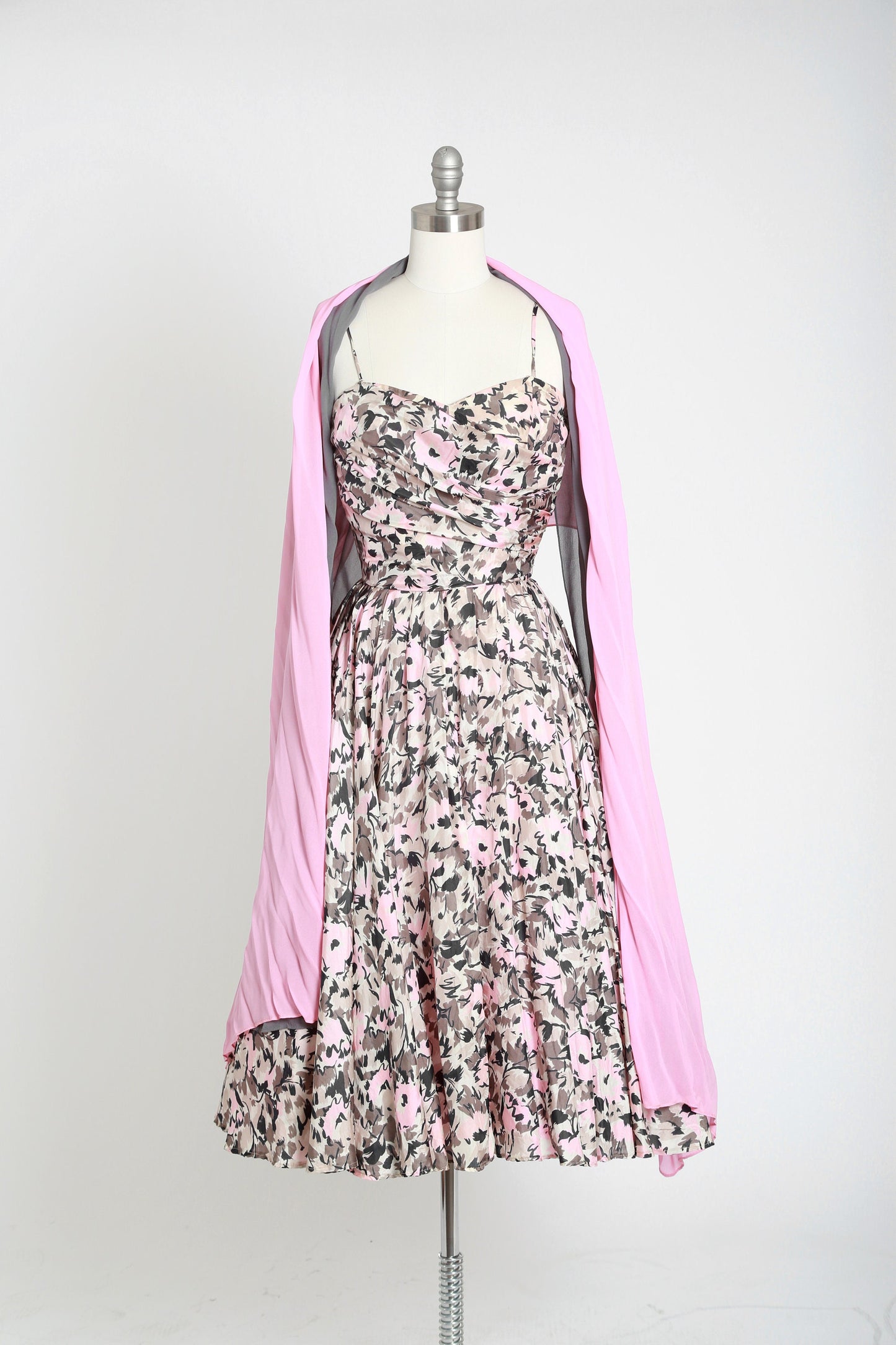 Emma Domb silk dress | Vintage 50s Emma Domb floral silk cocktail dress | 1950s deadstock Emma Domb designer evening dress