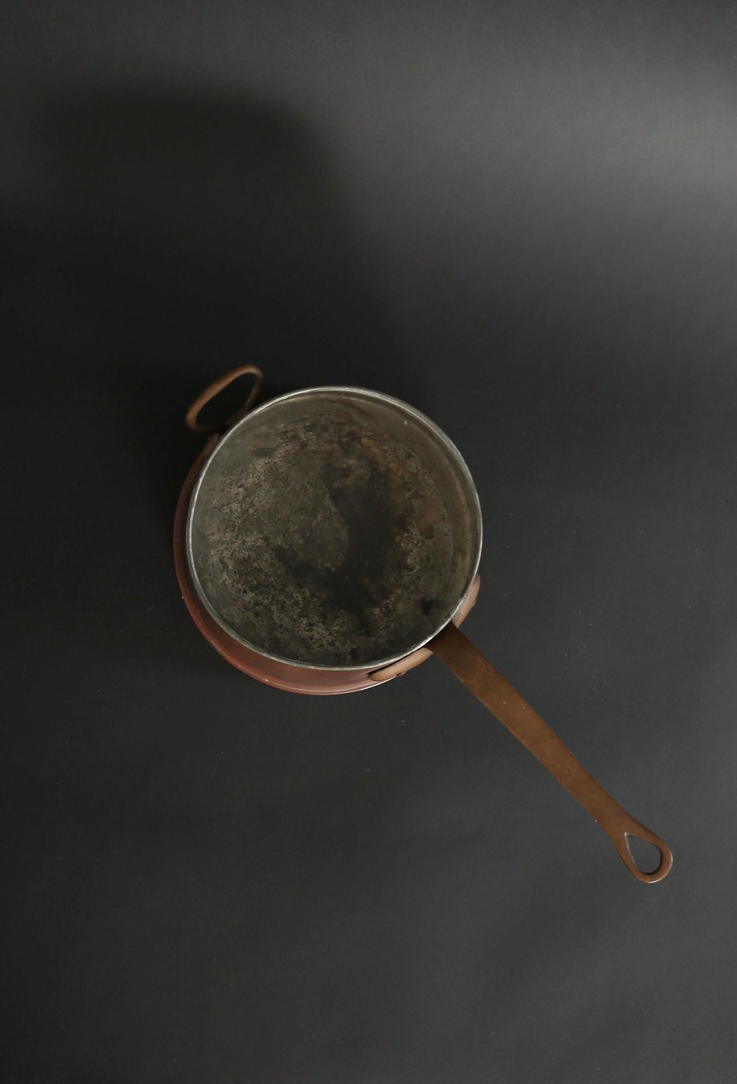 Antique Vintage 19th century solid copper sauce pan