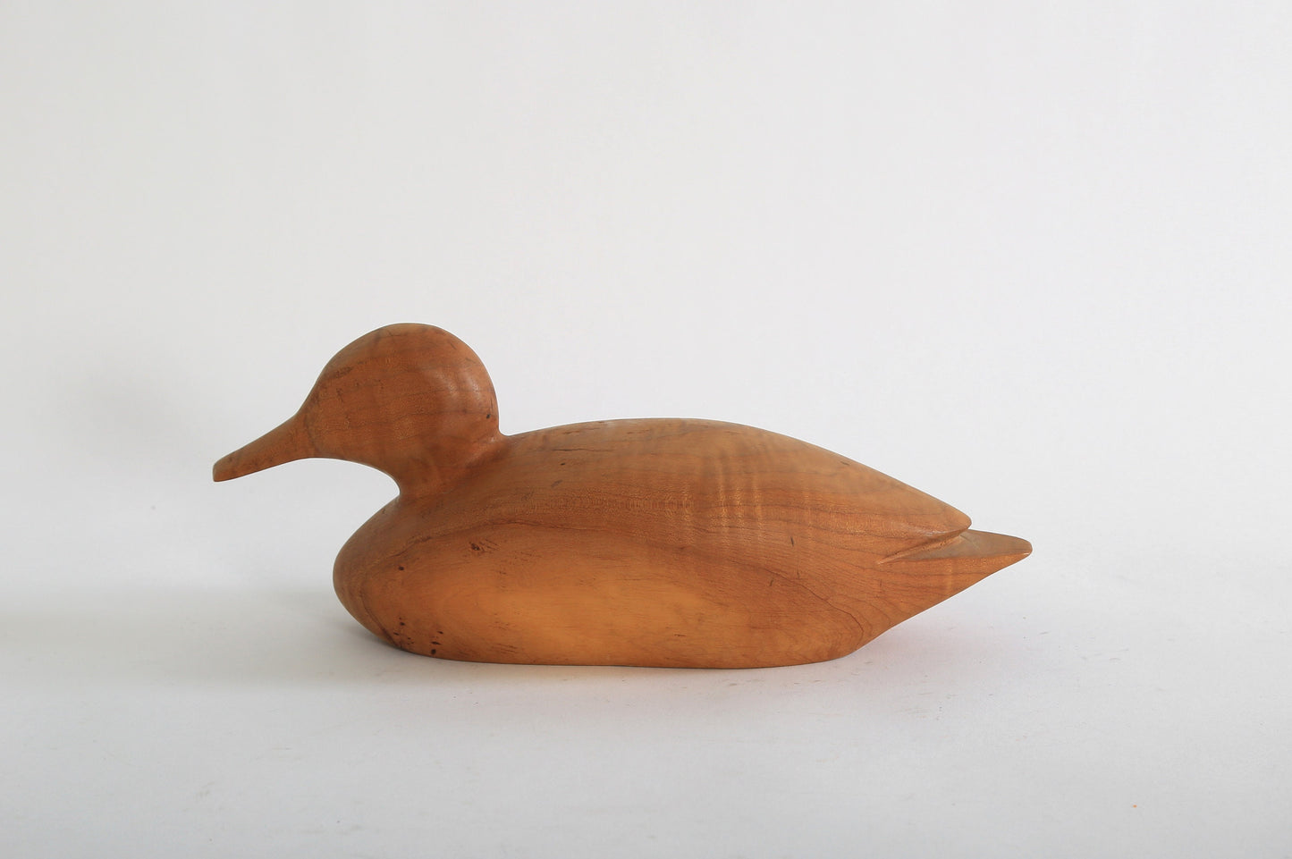 Antique vintage hand carved solid maple wood duck decoy Mallard