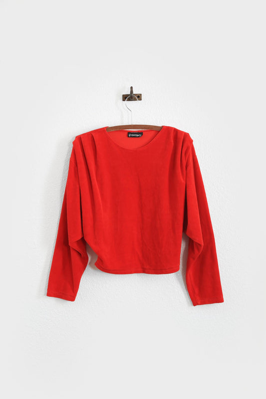 Vintage 80s red terry cloth top
