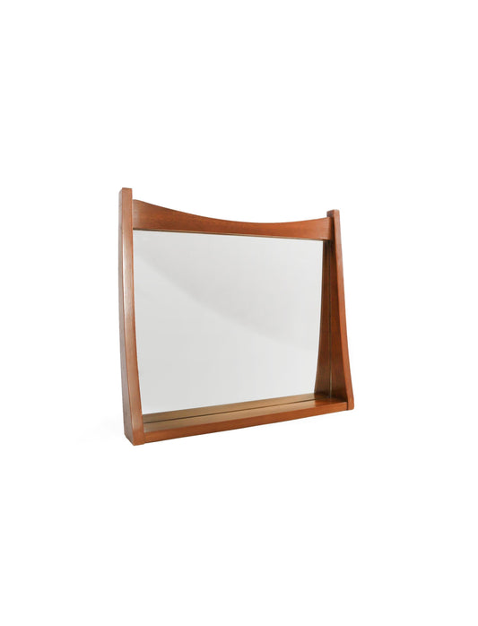 Vintage Mid Century Modern table top wood mirror