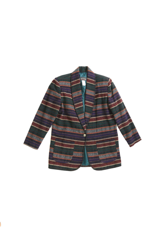 Vintage 90s Striped southwestern wool blend blazer